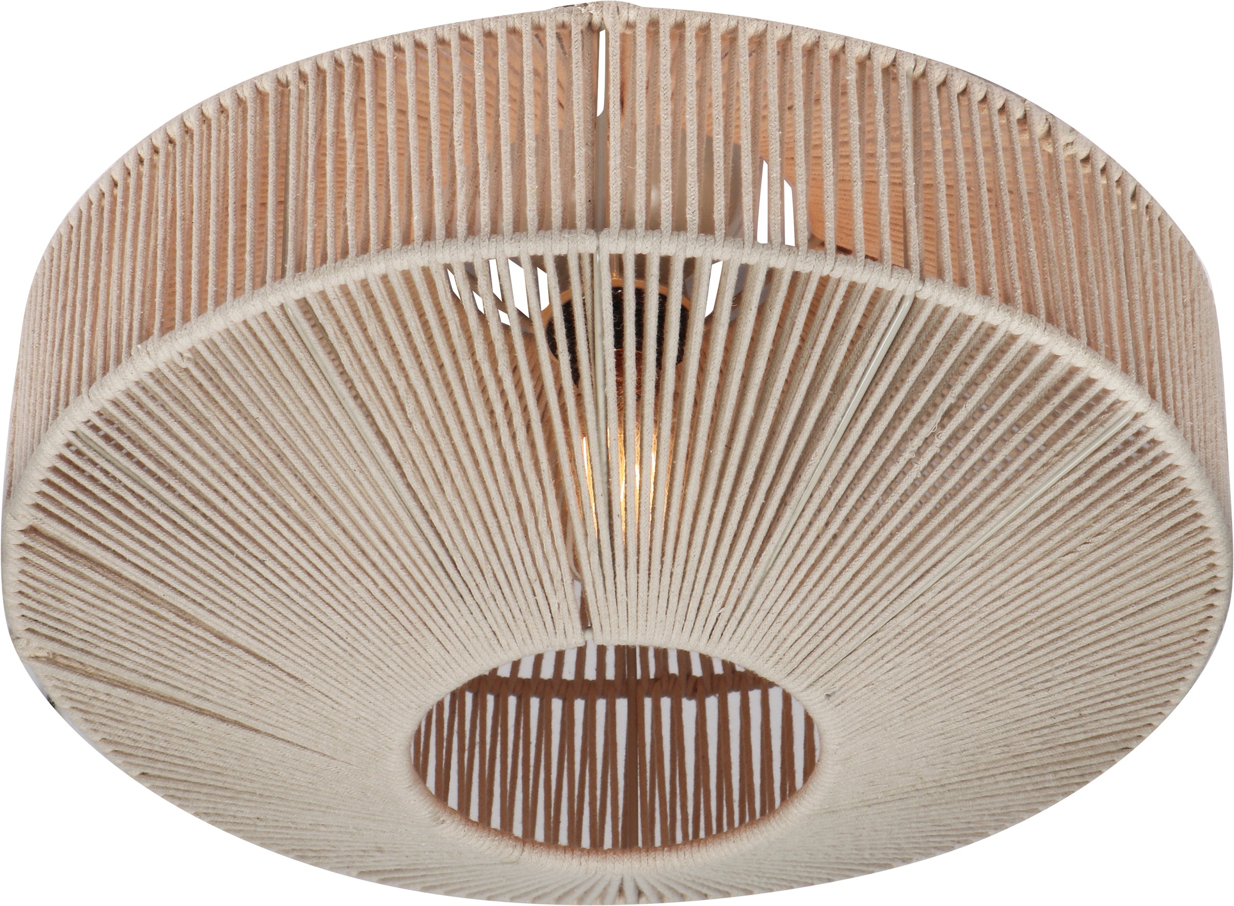 TRIO Leuchten Deckenleuchte »SVEA, Deckenlampe beige aus Baumwolle im Boho-Look Ø 46cm Höhe 31 cm« E27 1 Stk. warmweiß - kaltweiß Deckenleuchte Schlafzimmer / Wohnzimmer exkl 1x E27 max 10W