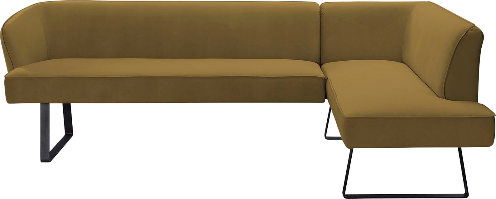 exxpo - sofa fashion Eckbank »Americano«, mit Keder und Metallfüßen, Bezug in verschiedenen Qualitäten