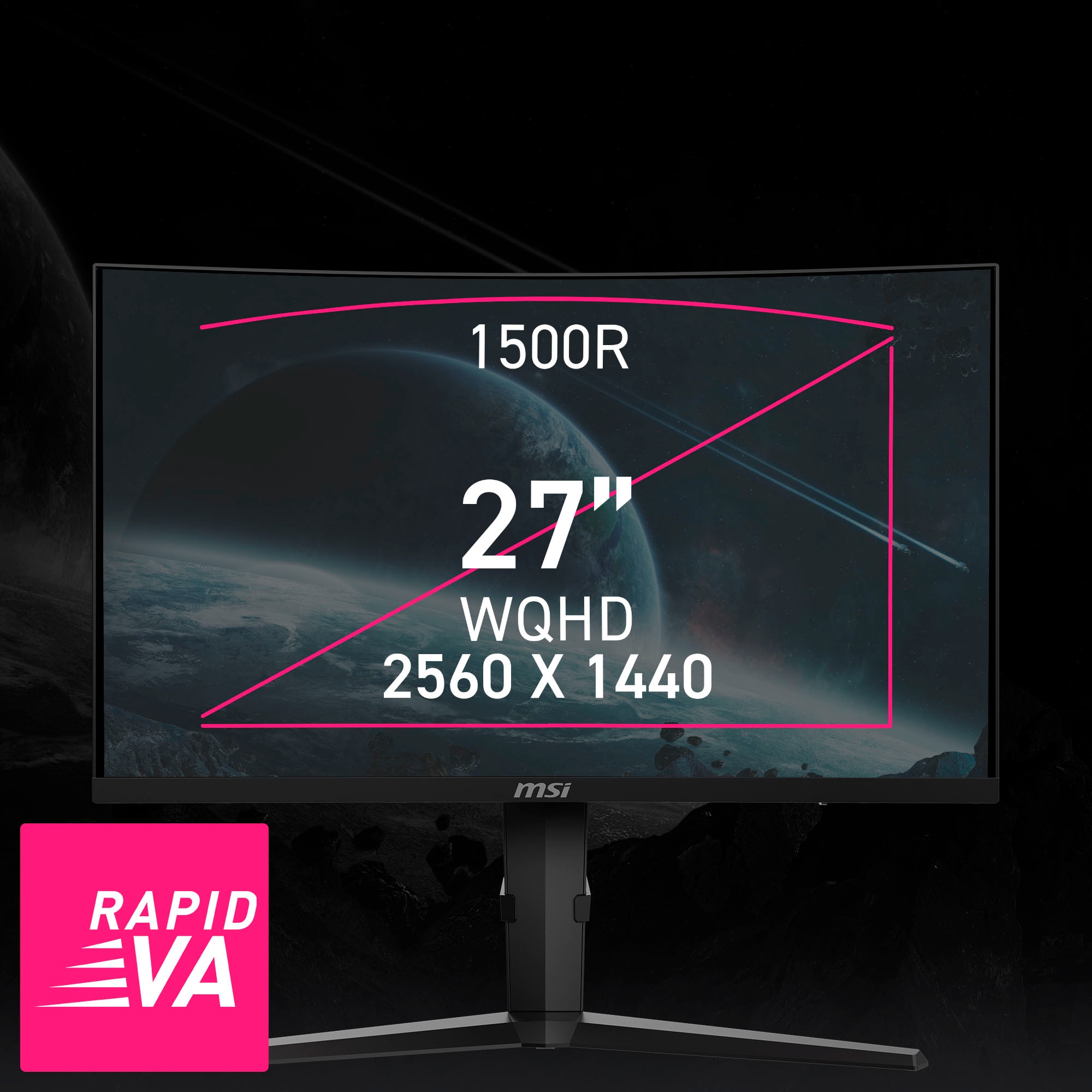 MSI Curved-Gaming-Monitor »MPG 275CQRXF«, 69 cm/27 Zoll, 2560 x 1440 px, WQHD, 0,5 ms Reaktionszeit, 240 Hz