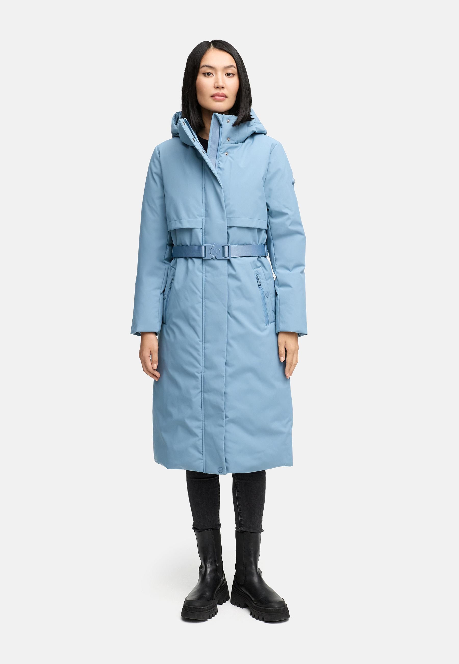 Navahoo Wintermantel »Waldbummler 14«, Wasserdichter Winterparka mit Kapuze und Taillengürtel