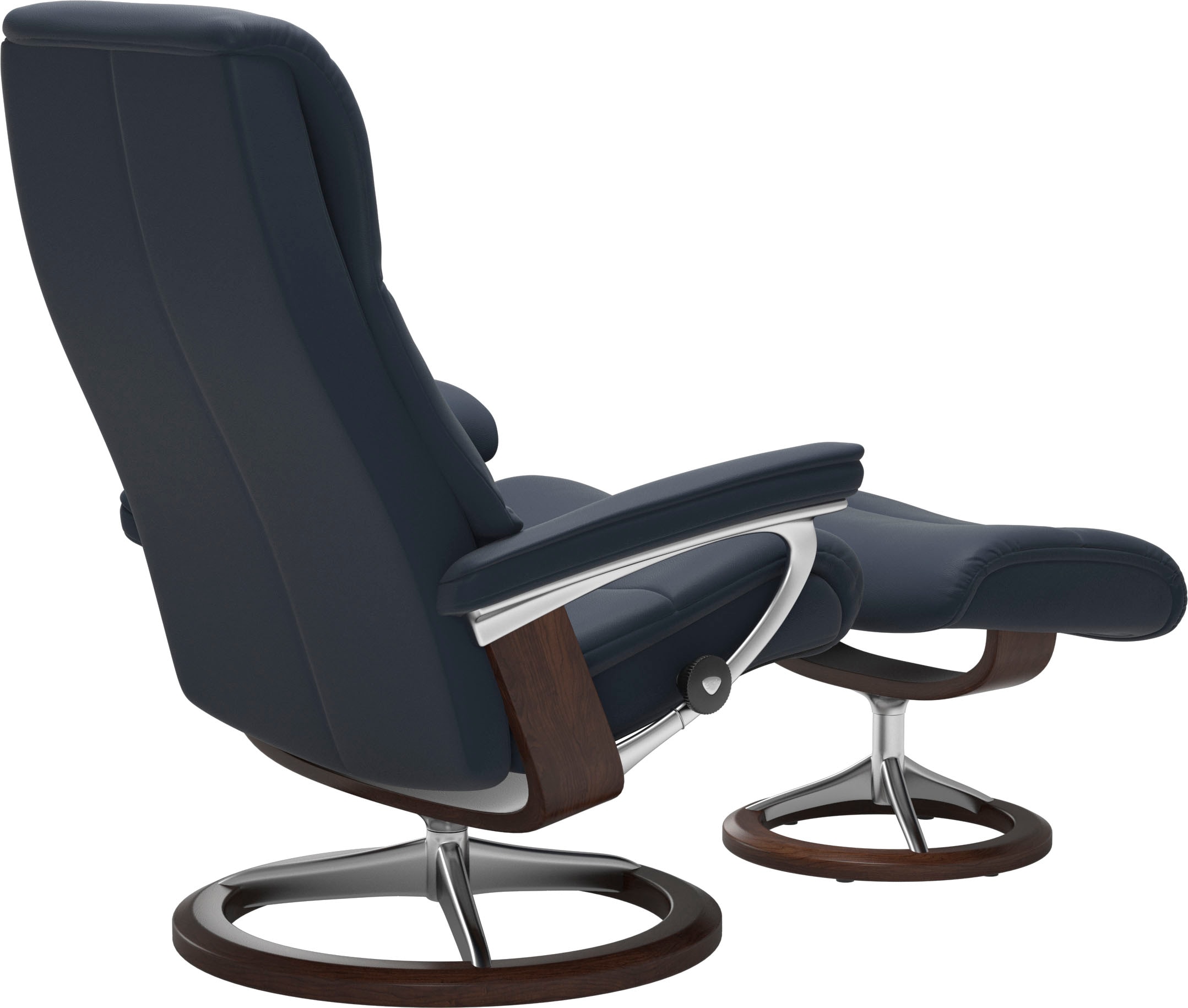 Stressless® Relaxsessel »View«, (Set, Relaxsessel mit Hocker), mit Signature Base, Größe S,Gestell Braun