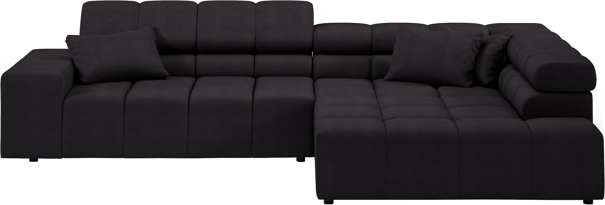 INOSIGN Ecksofa »Ancona incl. Kopfteilverstellung, Zierkissen Breite 319cm, L-Form«, wahlweise motorische Sitztiefenverstellung, auch in Cord + Easy Care