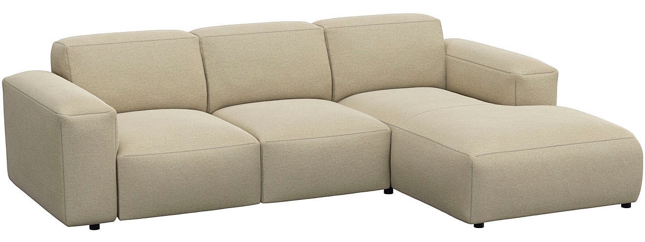 FLEXLUX Ecksofa »Lucera Chaislongue rechts oder links, L-Form, bequem«, modern & anschmiegsam, Kaltschaum, Stahl-Wellenunterfederung