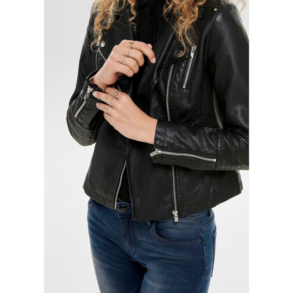 ONLY Lederimitatjacke »ONLGEMMA«, im Biker Style