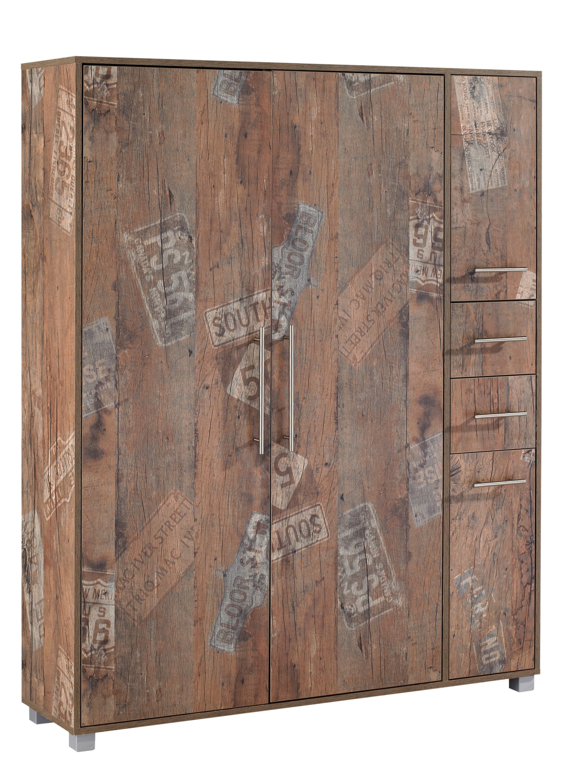 Schildmeyer Schuhschrank »Pisa«, Breite 132 mit cm, Metallgriffen im Sale | BAUR