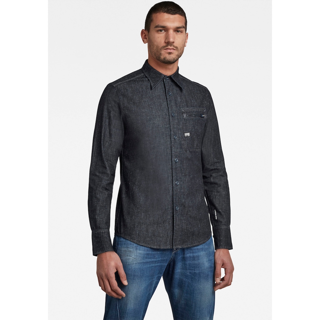 G-Star RAW Jeanshemd »Zip pkt slim shirt l\s«