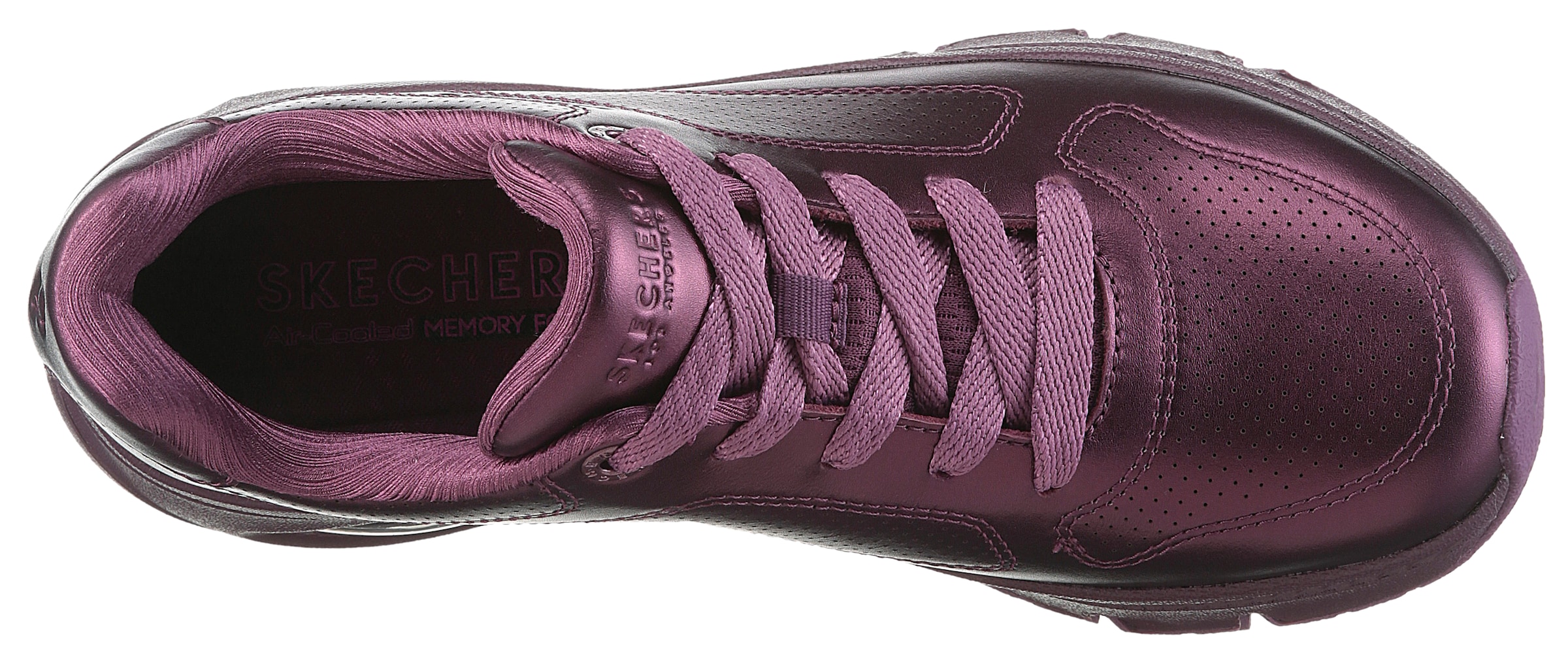 Skechers Sneaker »UNO ICON - LUSTROUS AIR«, Keilsneaker, Plateausneaker, Schnürschuh im Metallic Look