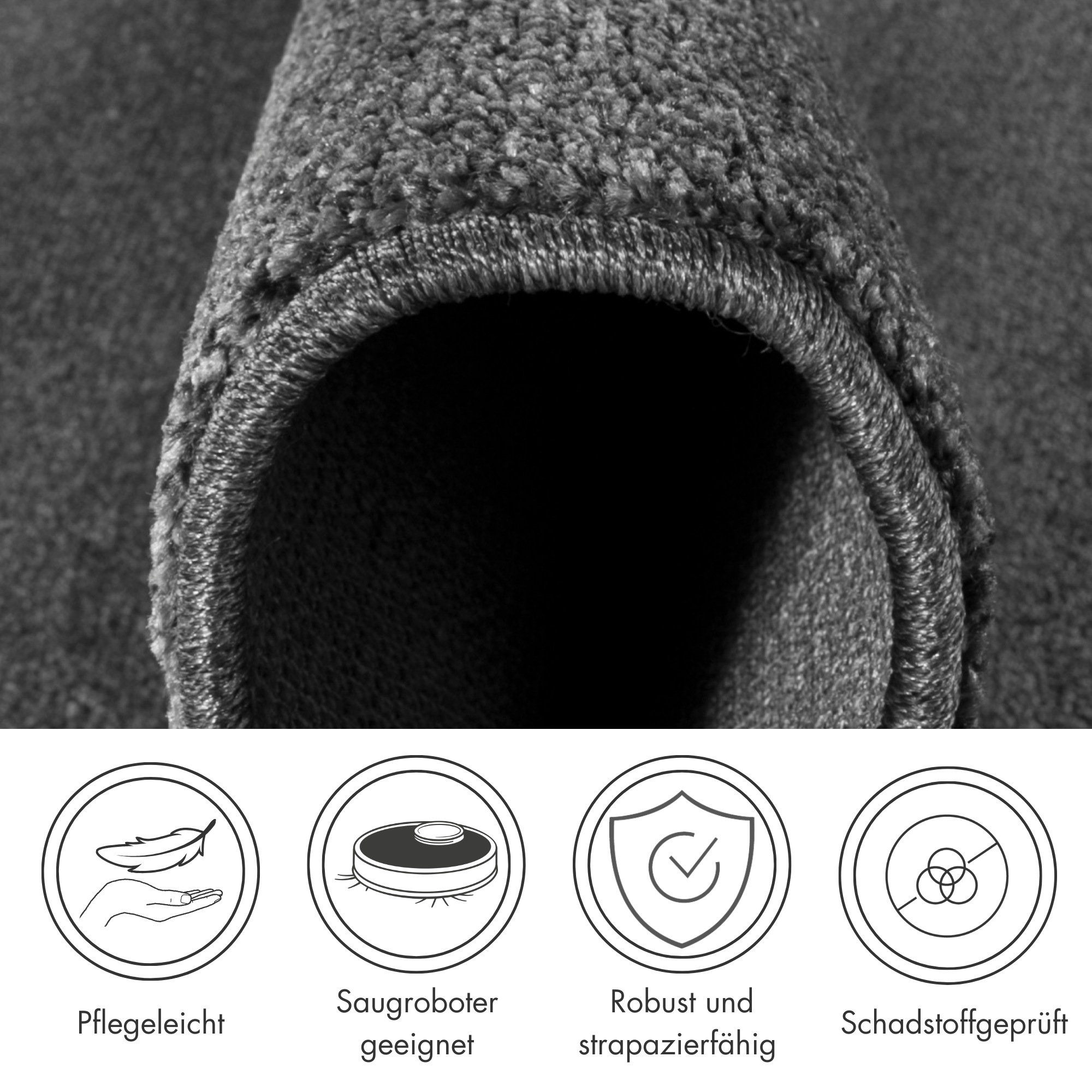 Andiamo Teppich »Jerez«, rechteckig, 8 mm Höhe, Kurzflor, gewebt, Uni-Farben, auch als Läufer