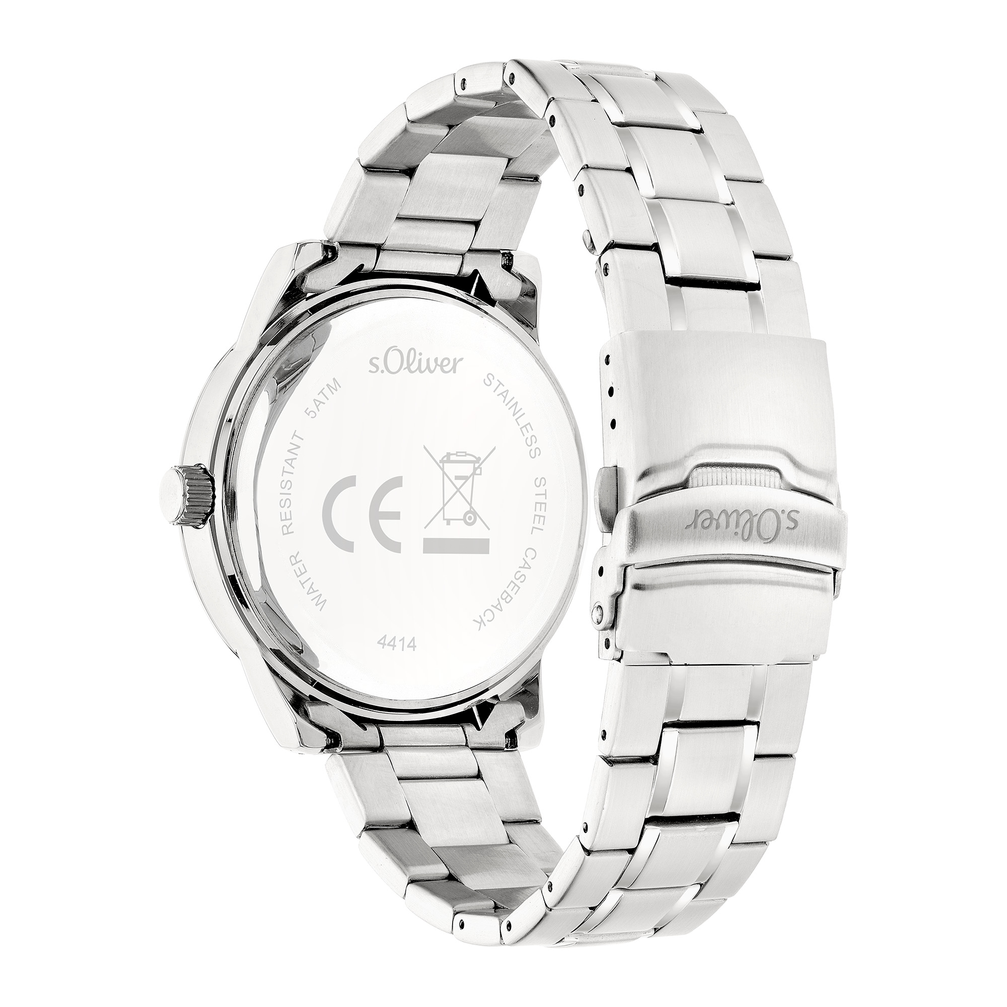 s.Oliver Quarzuhr »Core Round« Armbanduhr, Herrenuhr, Edelstahlarmband, analog