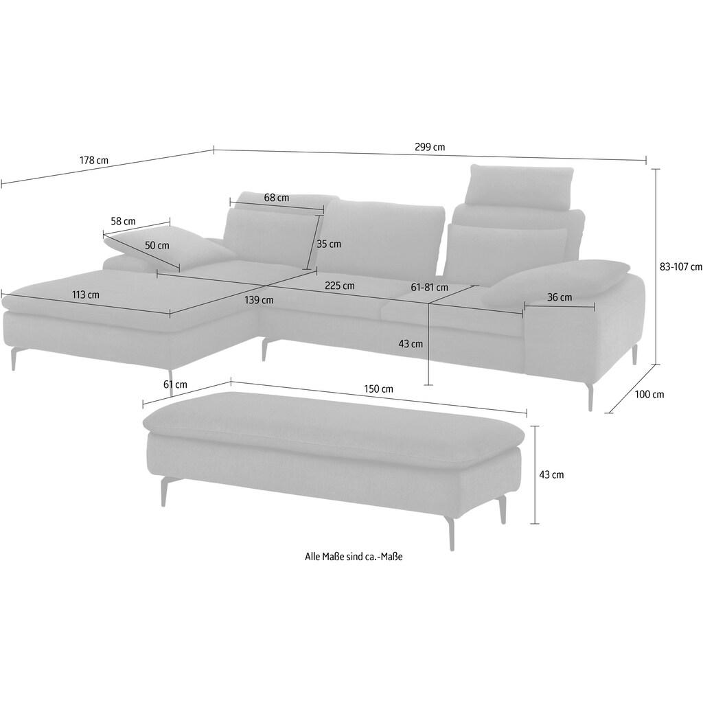 W.SCHILLIG Ecksofa »valentinoo«, (Set)