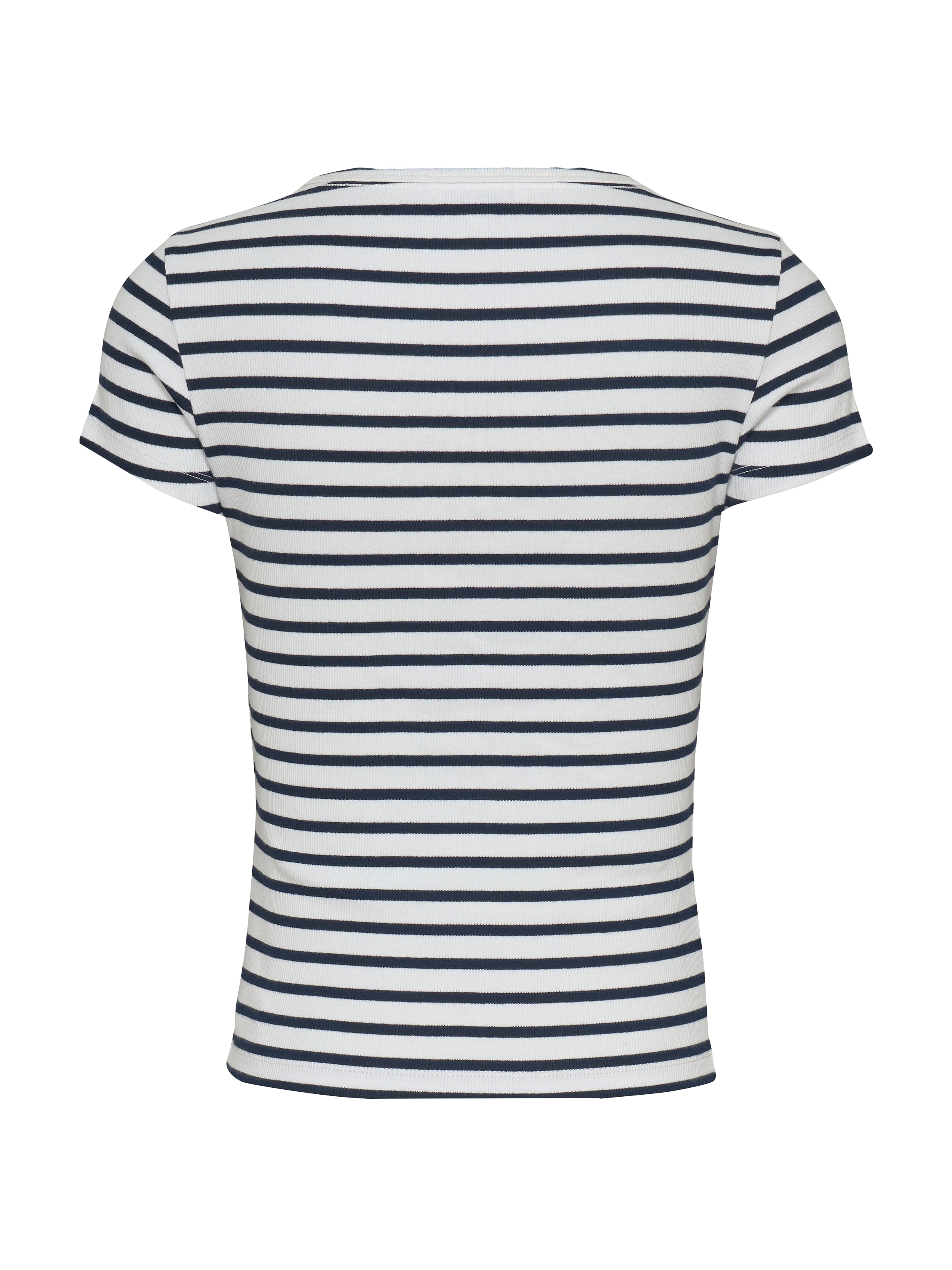 Tommy Jeans Kurzarmshirt »TJW SLIM ESSENTIAL RIB V SS«, in gerippter Struktur