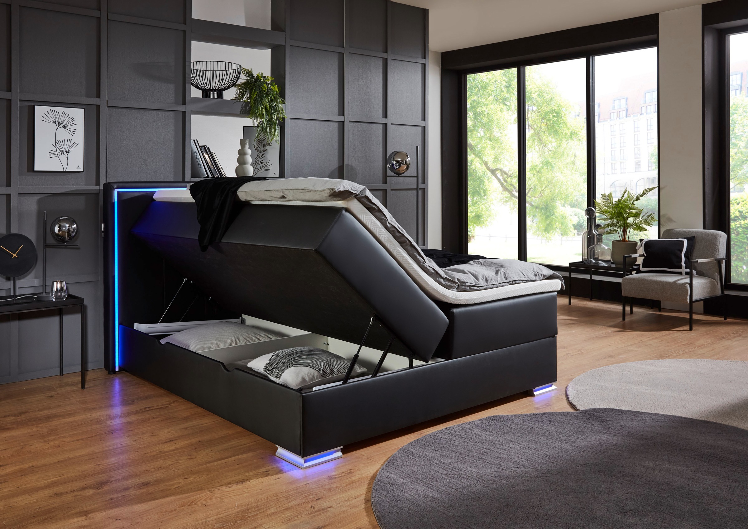 meise.möbel Boxspringbett »Colorado II«, inkl. LED-Beleuchtung & Topper