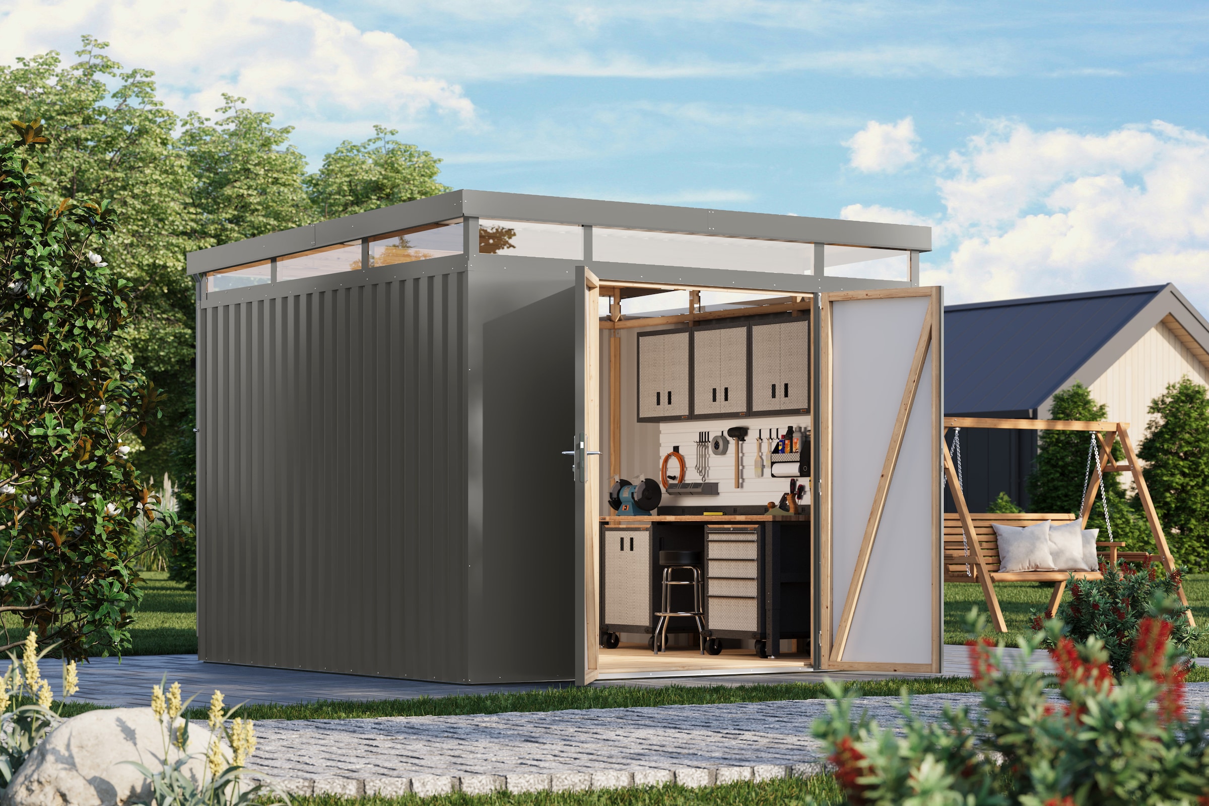 Karibu Gerätehaus "Titanium 3,5" Made in Germany