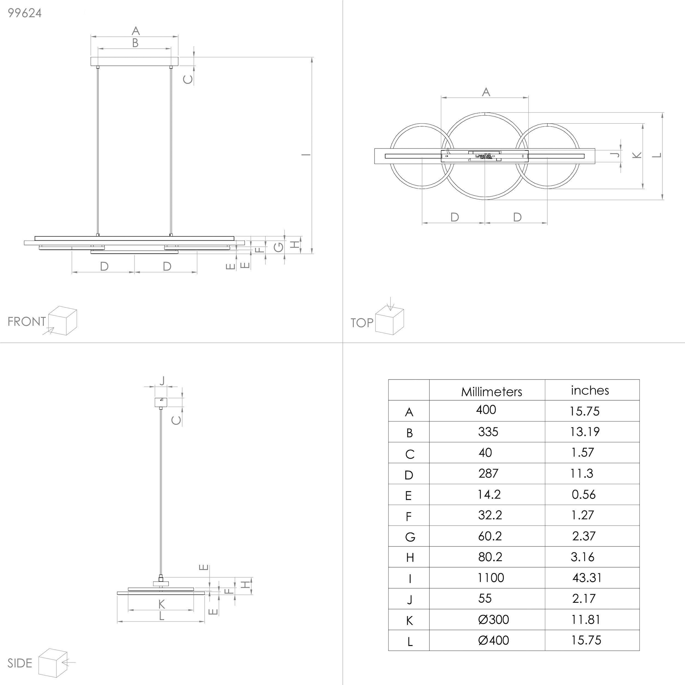 EGLO Hängeleuchte »BOYAL« in schwarz und rustikal aus Stahl, Holz, inkl. LED fest integriert - 2 x 12,5 Watt und 1 x 15,5 Watt, warmweiß