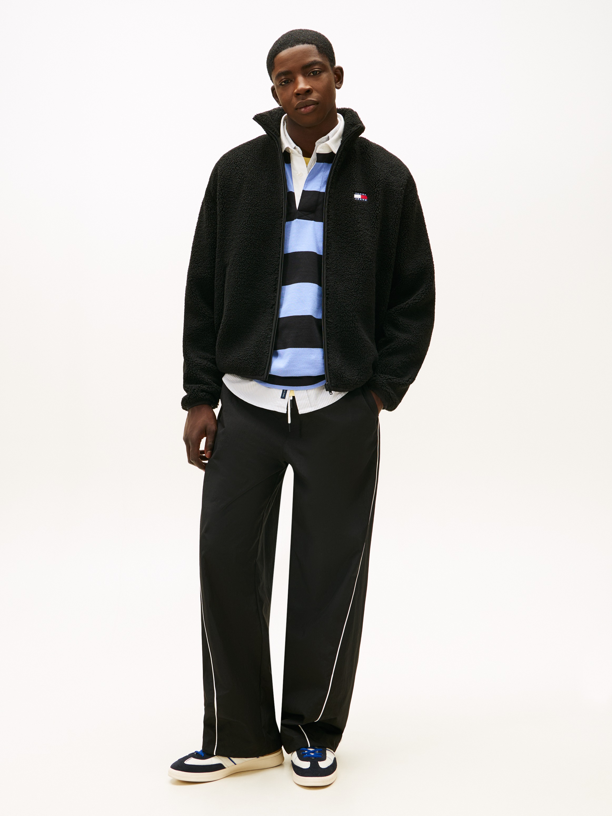 Tommy Jeans Fleecejacke "TJM BADGE TEDDY" Stehkragen, Teddyfleece, relaxed günstig online kaufen