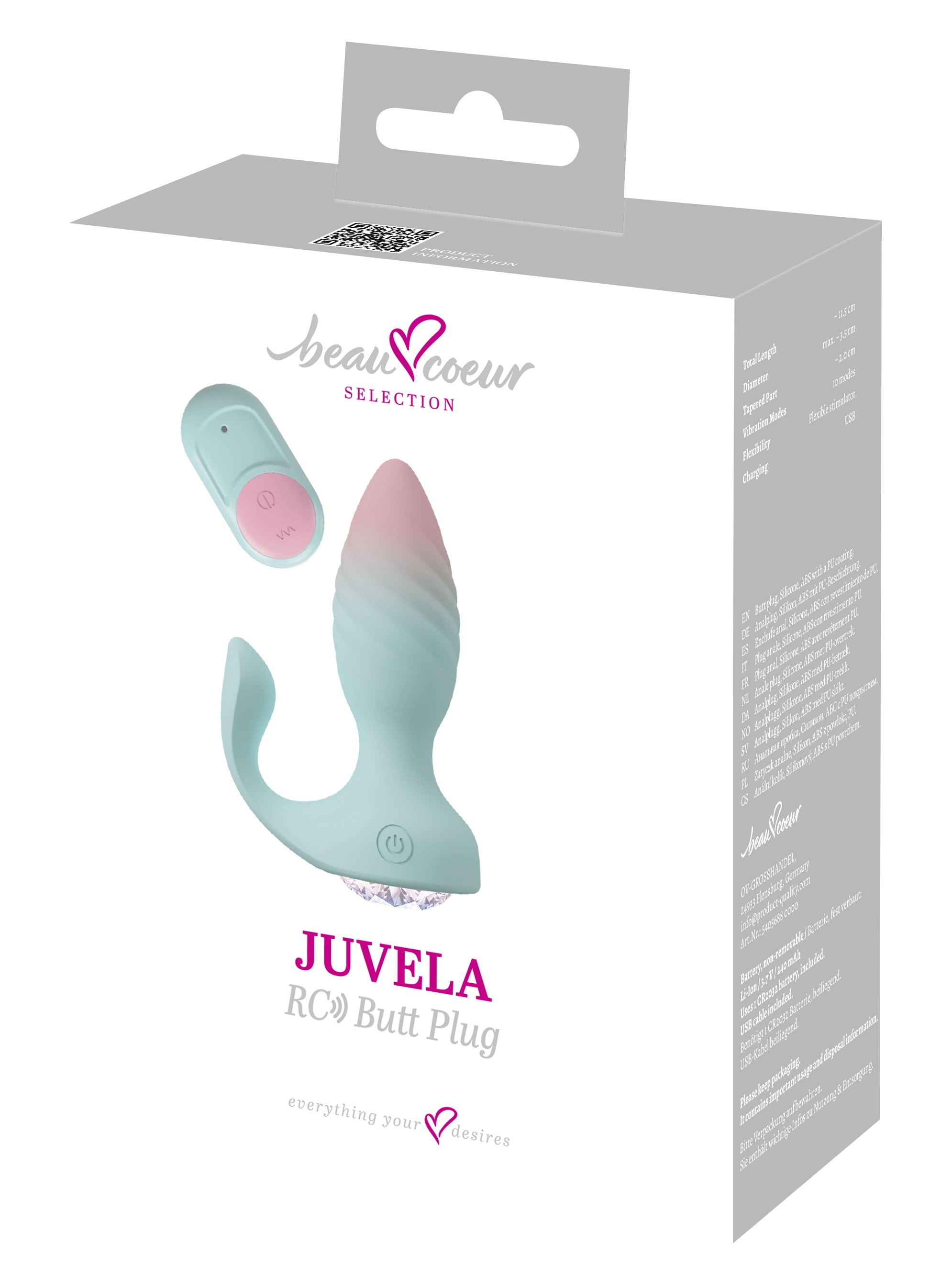 Beau Coeur Anal-Stimulator »Analvibrator JUVELA RC Butt Plug« ()