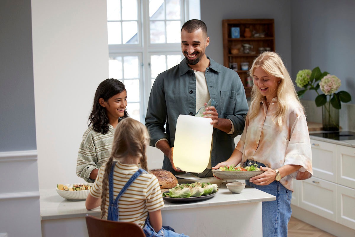 kooduu LED Tischleuchte »Atmos«, 1 flammig, Leuchtmittel LED-Board | LED fest integriert, Sekt-/Getränkekühler, Bluetooth Lautsprecher, koppelbar, TWS-Stereo