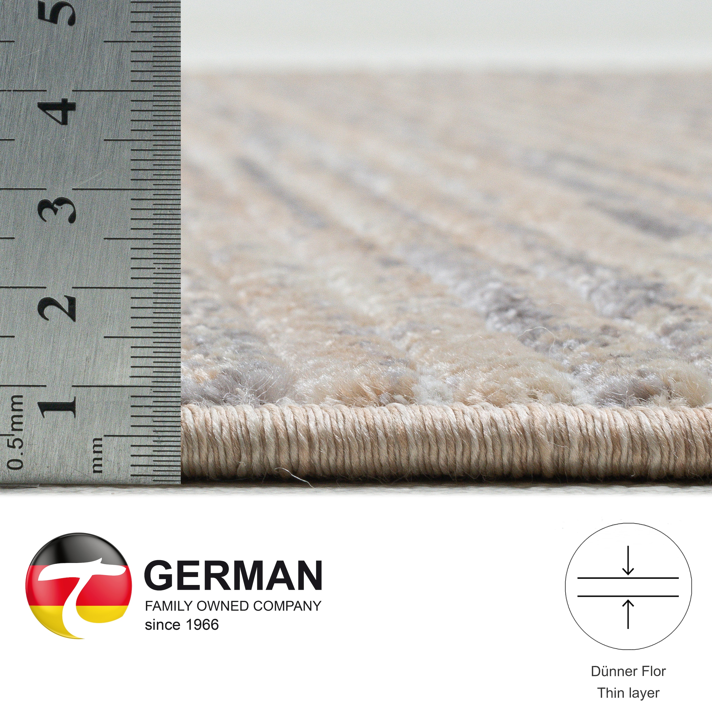 Gino Falcone Teppich »Corduletta UNI«, rechteckig, 10 mm Höhe, Kurzflor, meliert, moderne Cord Struktur, mit Fransen