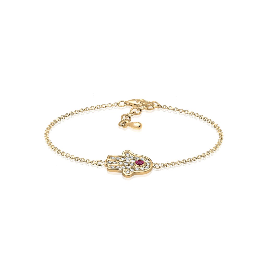 Elli Armband »Hamsa Hand der Fatima Zirkonia 925 Silber«