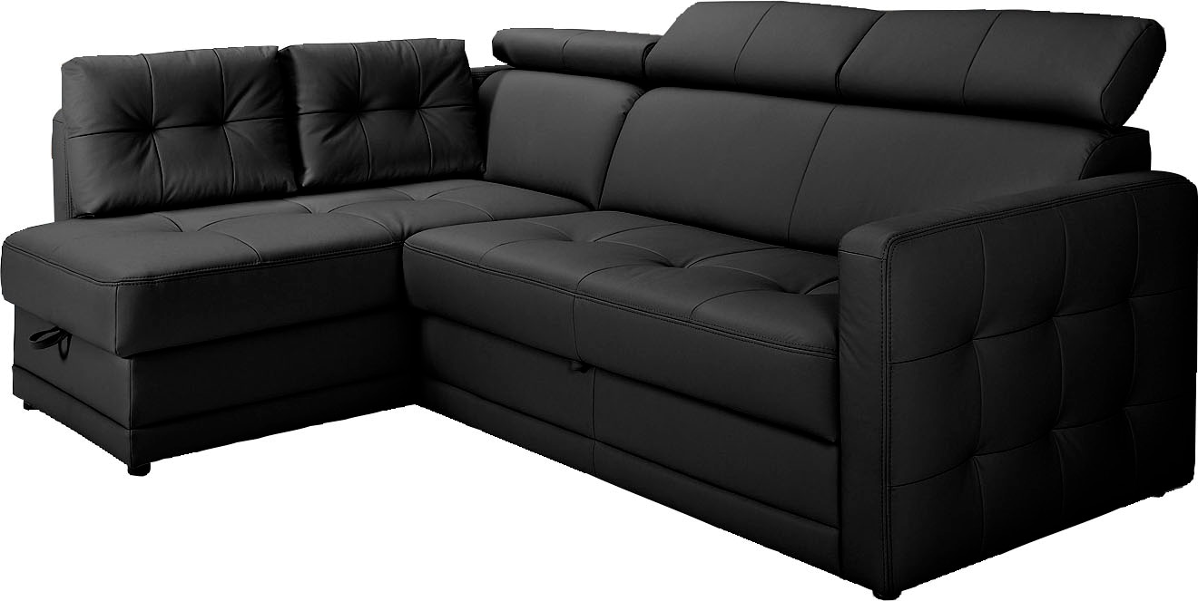 exxpo - sofa fashion Ecksofa »Arles, Federkern, OTTOs Choice, zeitlos, Breite 225cm, L-Form« wahlweise mit Bettfunktion und Bettkasten, inkl. Kopfteilverstellung
