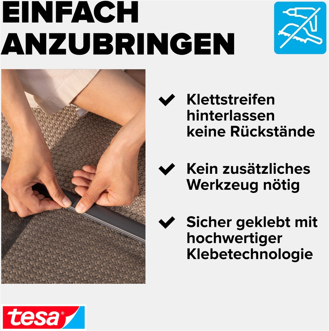 tesa Insektenschutz-Tür »Lamellen Vorhang - Fliegenvorhang für Balkon und Terassentüren« Packung, Fliegennetz, Klettband, 1 Stk. tlg. INSECT STOP Vorhang inkl. Klettverschluss - 95 x 220 cm