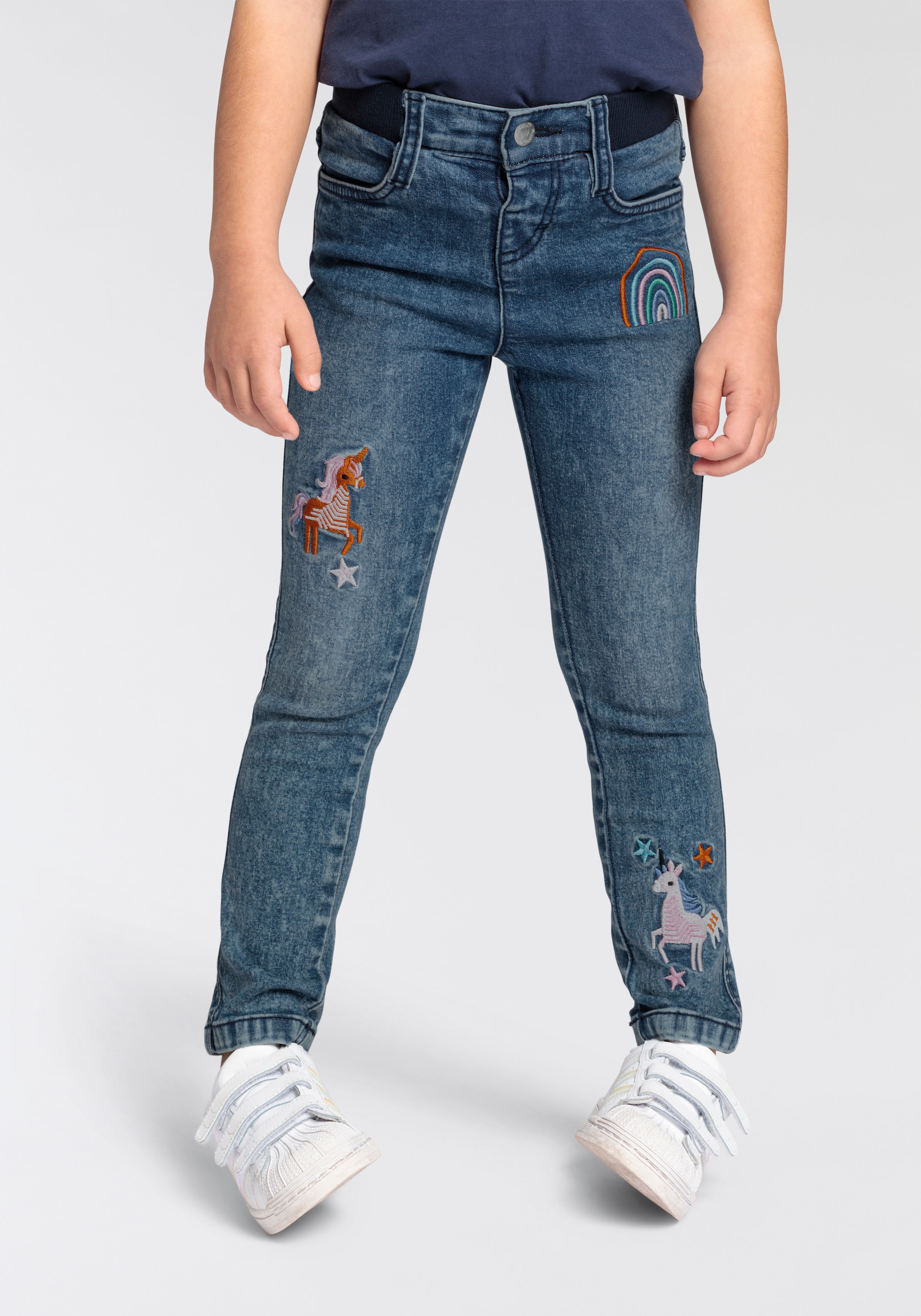 KIDSWORLD Stretch-Jeans, mit toller Stickerei | Sale bei BAUR