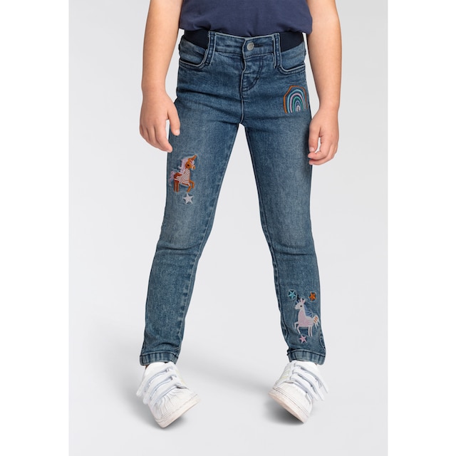 KIDSWORLD Stretch-Jeans, mit toller Stickerei | Sale bei BAUR