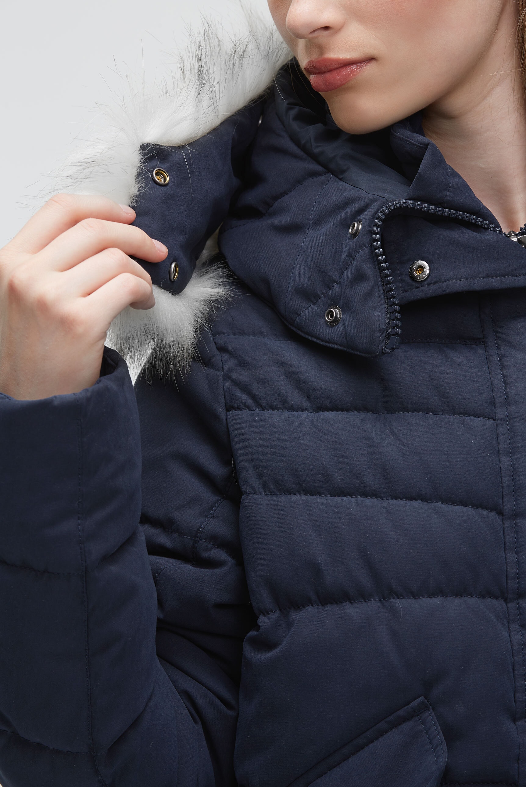 SOCCX Winterjacke mit Kapuze mit abnehmbarem Kunstfellbesatz