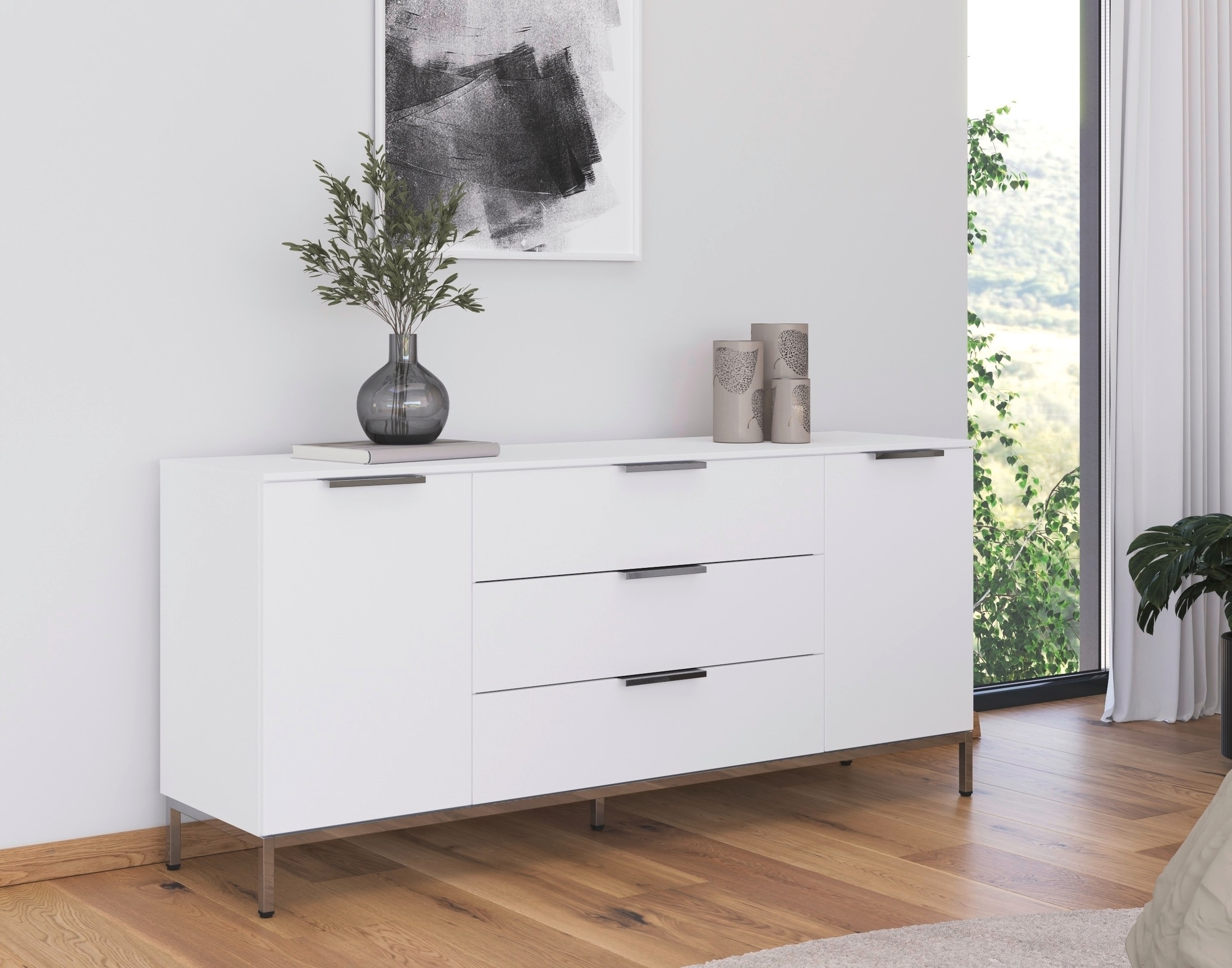 rauch Kombikommode »Kommode Türkommode Sideboard Kombikommode FLIPP«, (Breite 160 cm mit 2 Einlegeböden), 2-türig mit 3 Schubladen und Soft-Close-Funktion