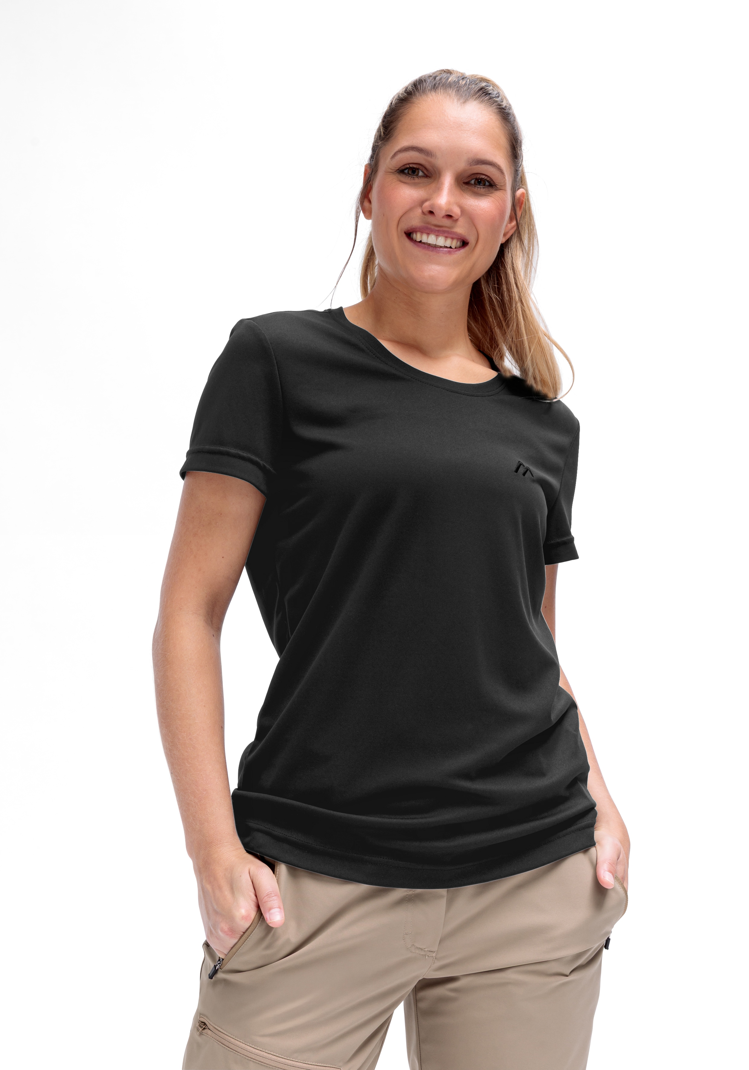 Maier Sports T-Shirt "Da-Shirt 1/2 Arm Waltraud H/S" für sportliche Aktivitäten geeignet, mit 1/2-Arm