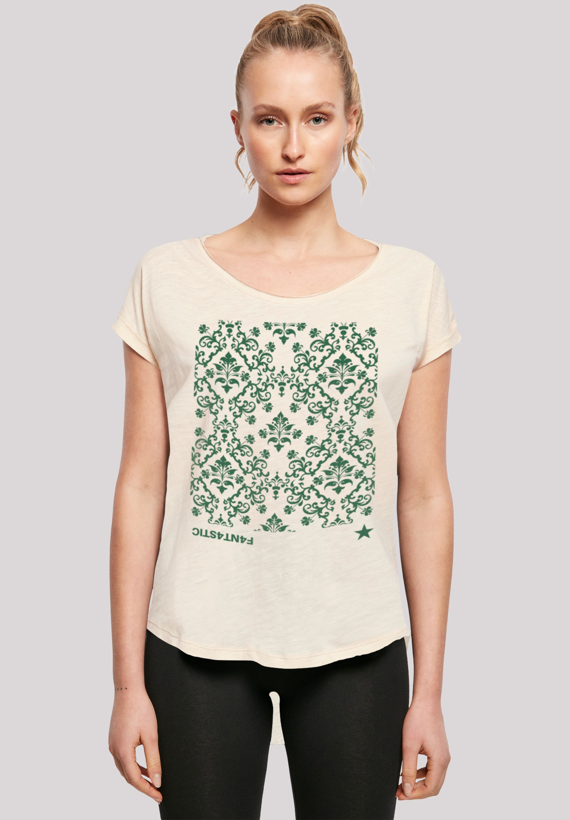 F4NT4STIC T-Shirt »Blumen Muster Grün«, Print