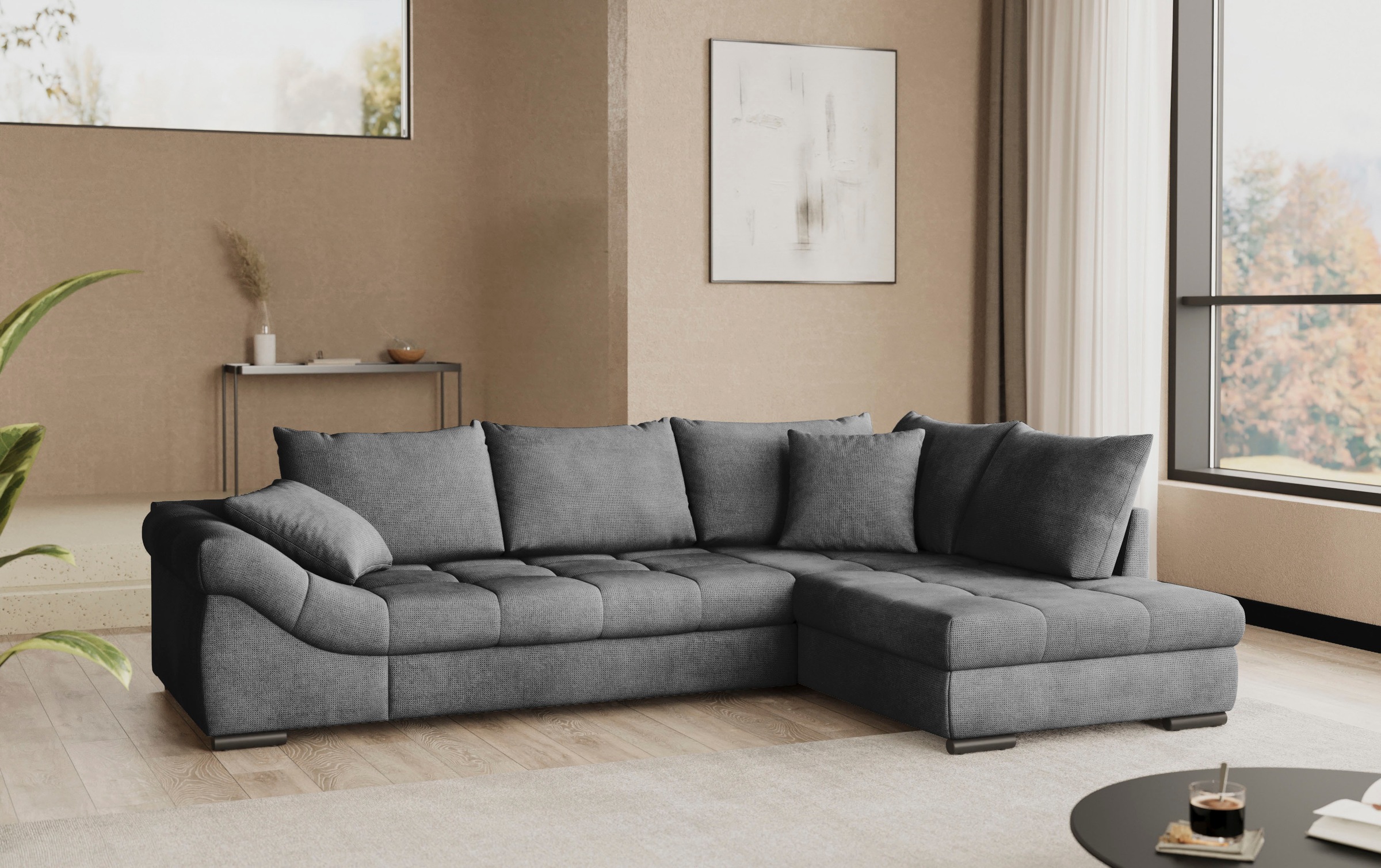 Mr. Couch Ecksofa »Allegro, L-Form«, mit Hochschläfer-Bettauszug, wahlweise mit Kaltschaum