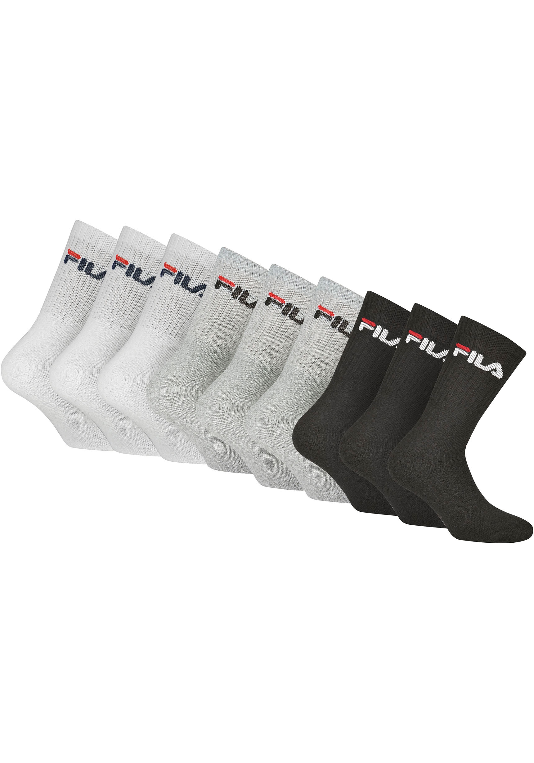 Fila Sportsocken »UNISEX CREW TENNIS FULL TERRY SOCKS«, (9 Paar)