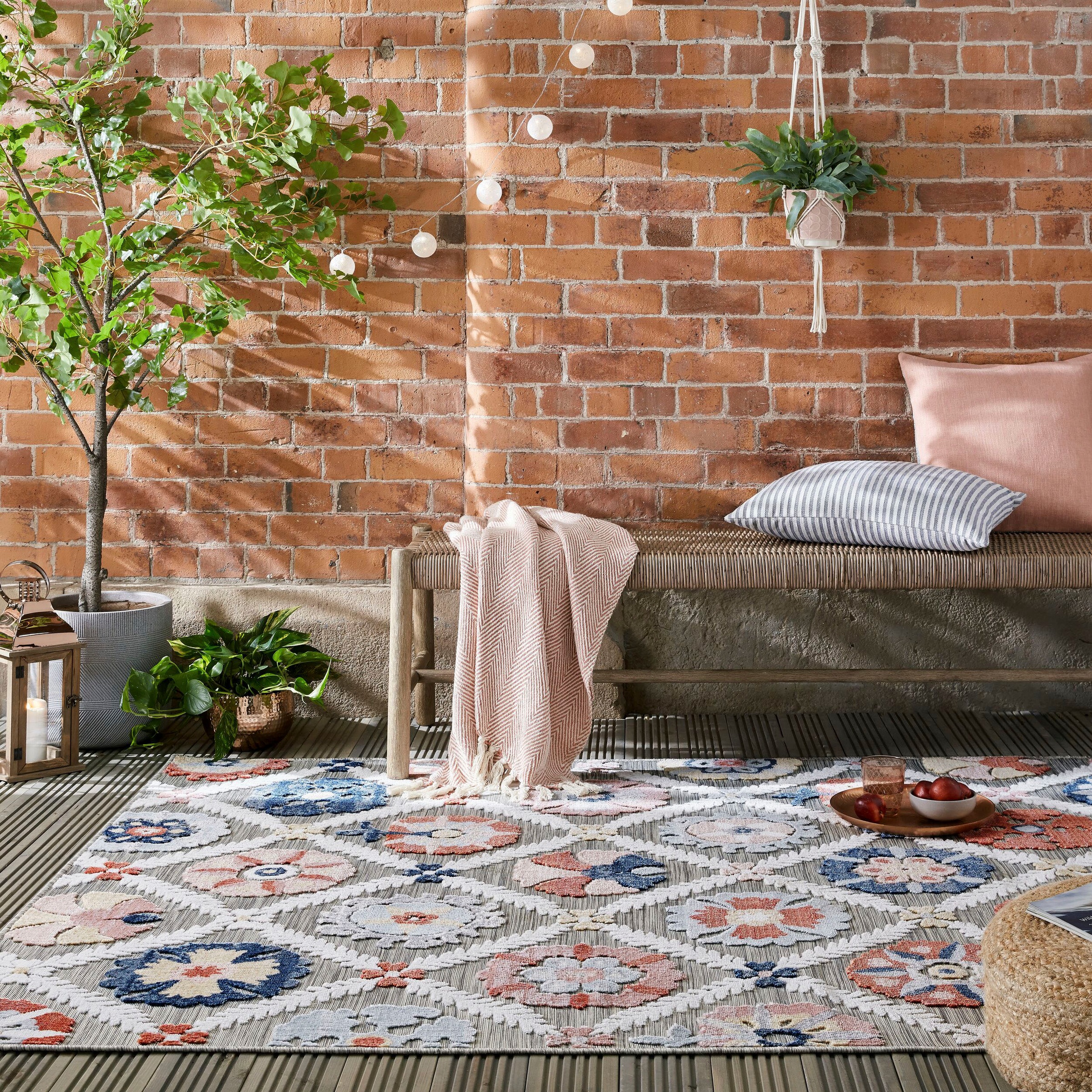 FLAIR RUGS Teppich "Flora, für drinnen und draußen" rechteckig 2 mm Höhe Ou günstig online kaufen