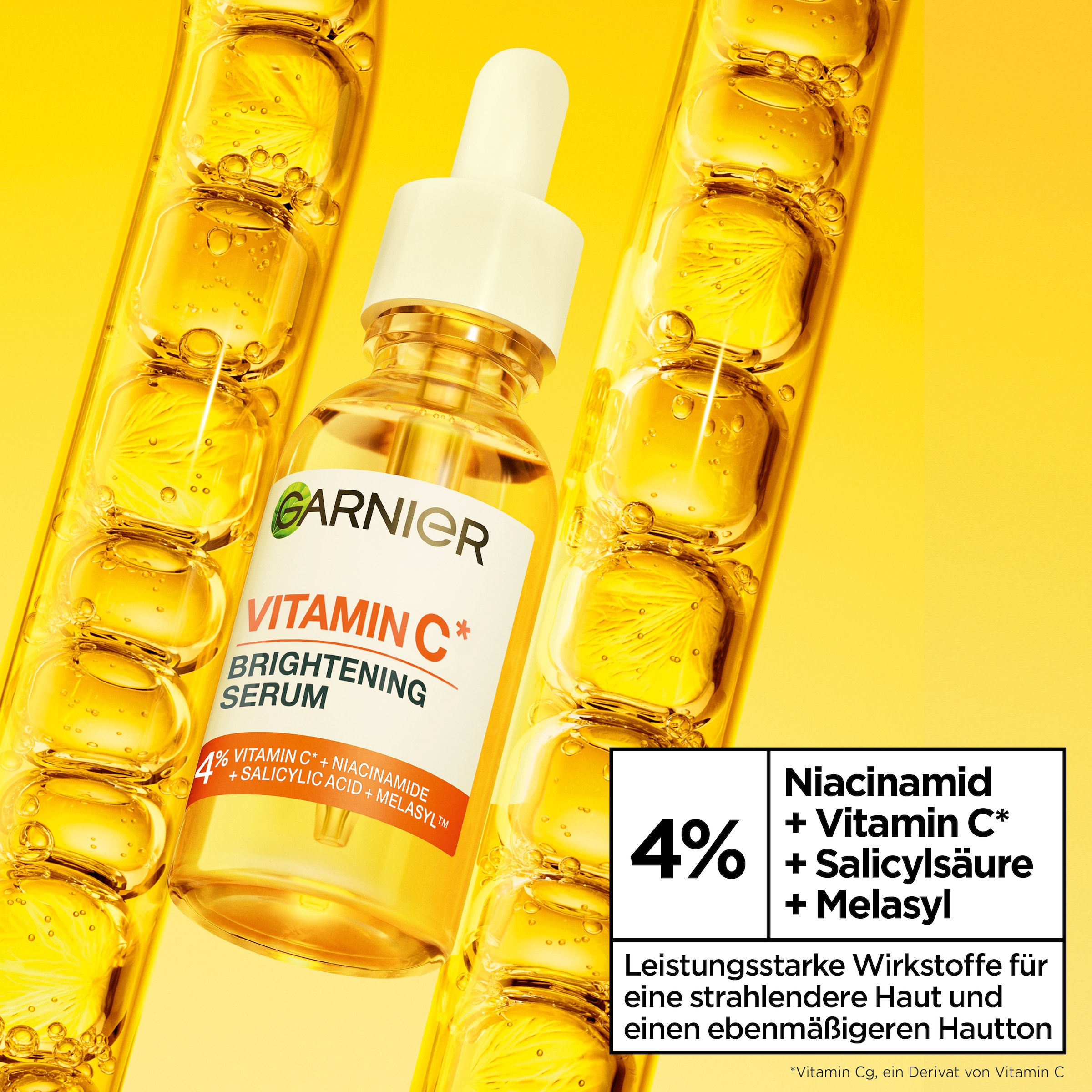 GARNIER Gesichtsserum »SkinActive Vitamin C« wirkt Pigmentflecken entgegen, die Haut wird glatter