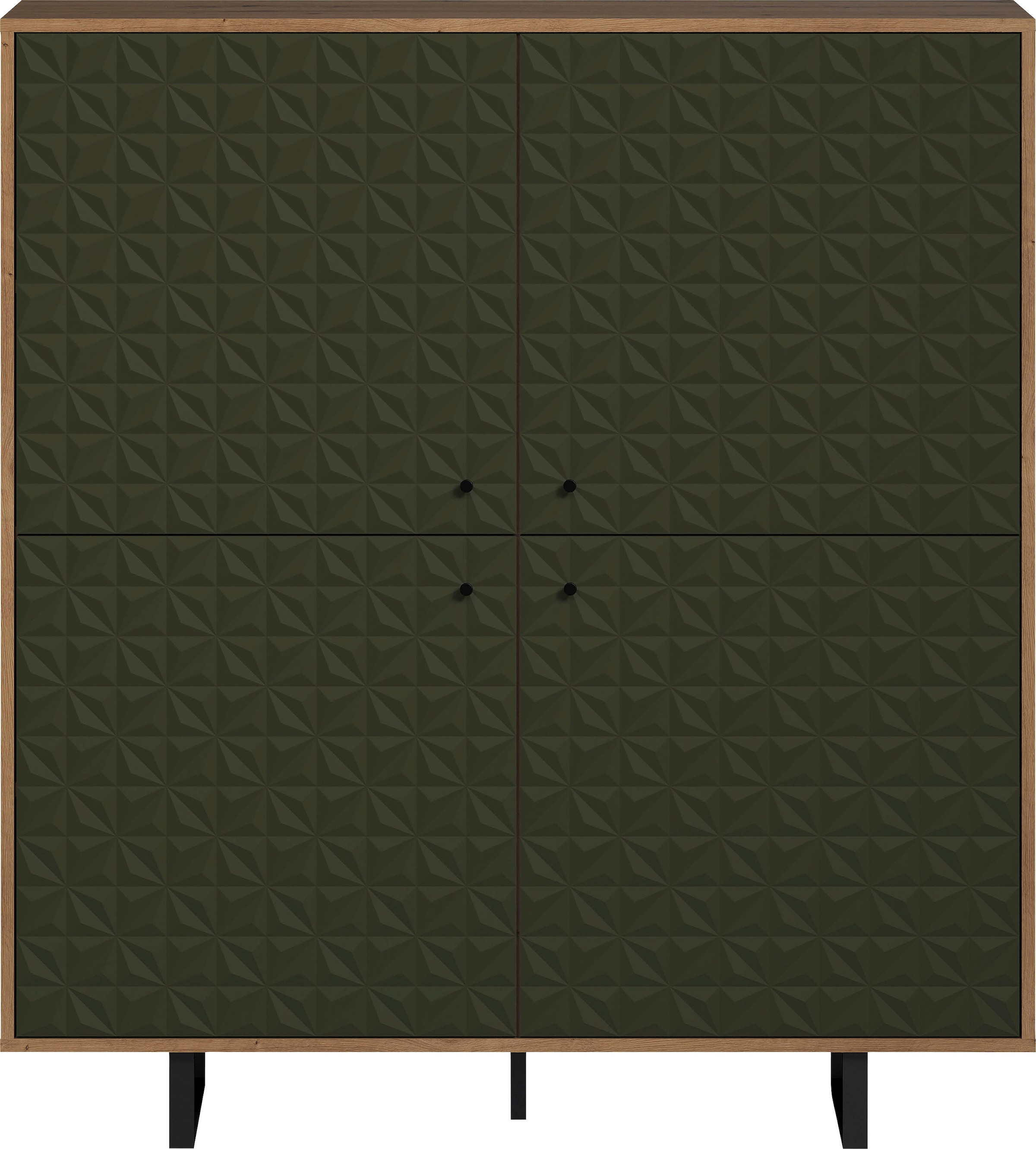 Home affaire Highboard »Ferretti« Sideboard mit besonderer Fräsung - Füße und Griffe aus Metall