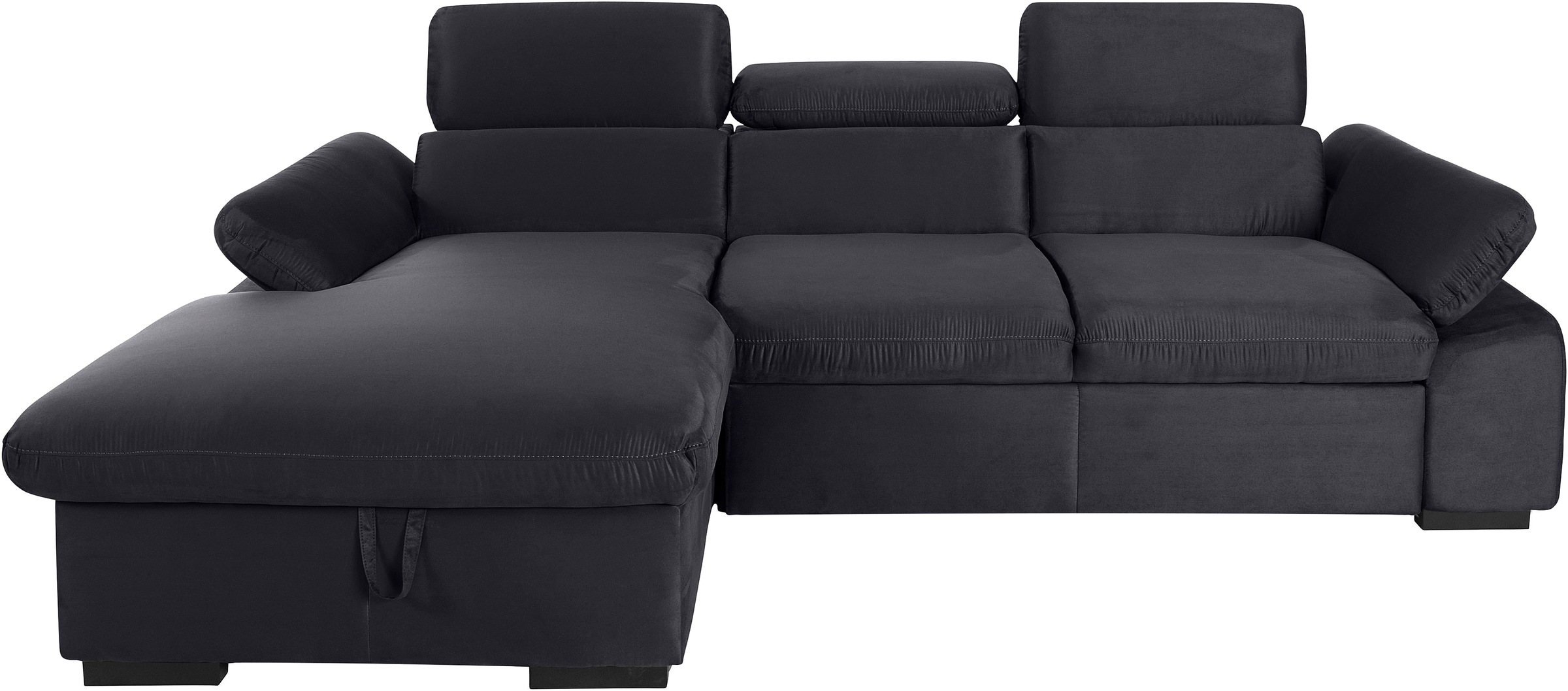 COTTA Ecksofa »Lola L-Form mit Kopfteilfunktion & Hocker«, (Set, mit Hocker), wahlweise mit Bettfunktion, Bettkasten & Armteilverstellung