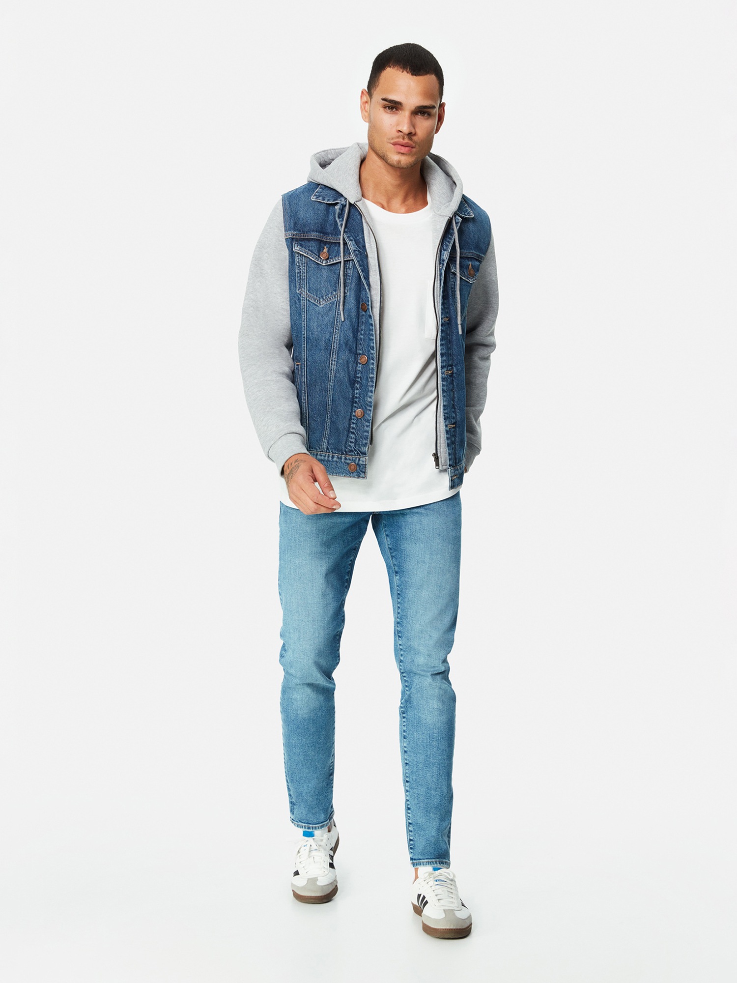 Mavi Jeansjacke »JERRY«, mit Kapuze, Jeansjacke mit Jerseyärmeln