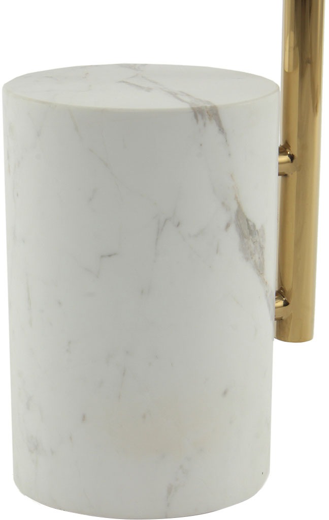 Kayoom Beistelltisch »Oscar 425, Runder Marmorfuß mit scharfen Kanten« 1 Stk. tlg. Runder Marmorfuß, runde Ablagefläche und Gestell aus Edelstahl