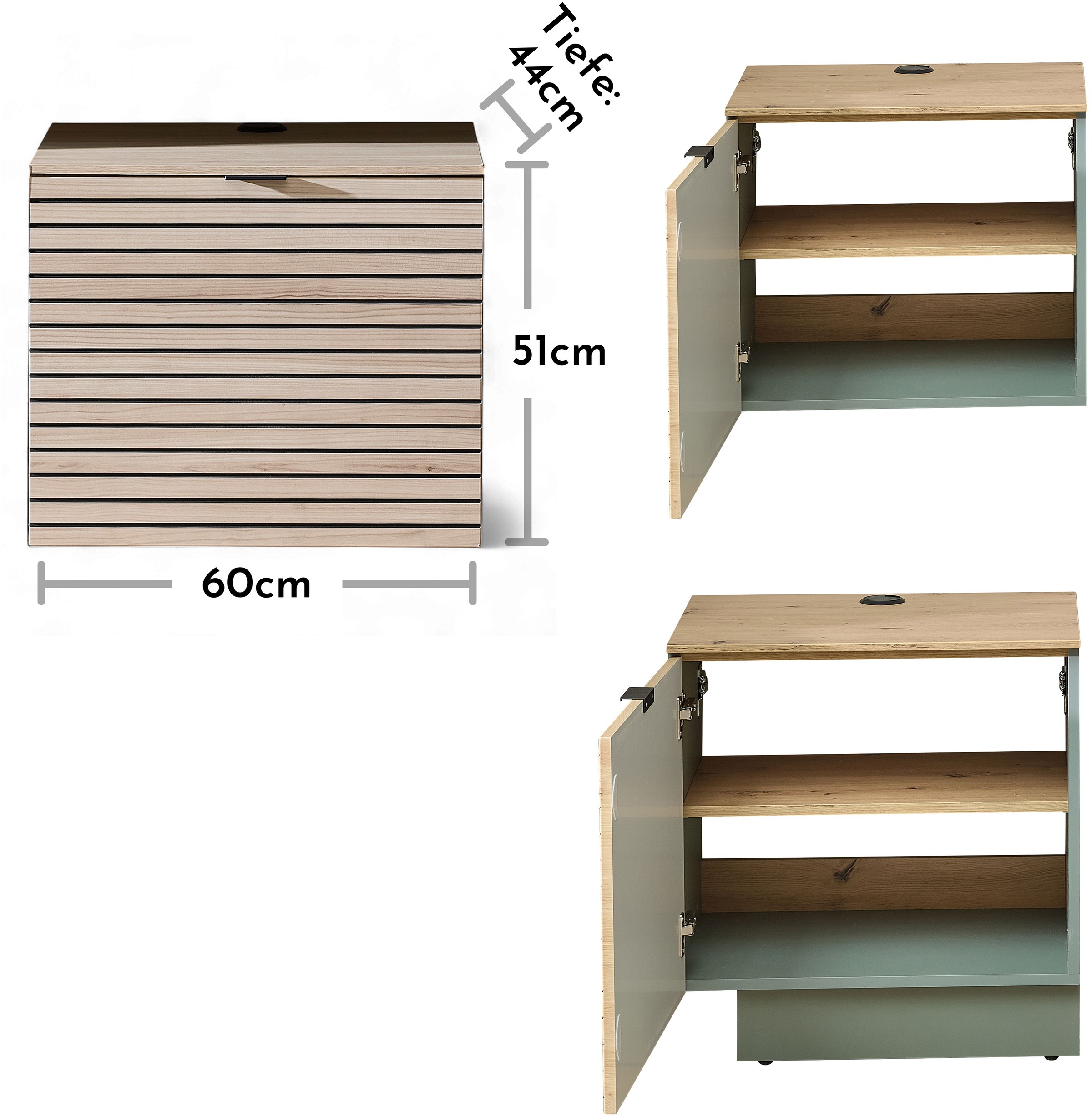 Innostyle TV-Schrank »INA TV-Lowboard, 60 x 51 x 44 cm (B/H/T)«, (1 St.), stehend/hängend verwendbar, 1 türig, Softclose