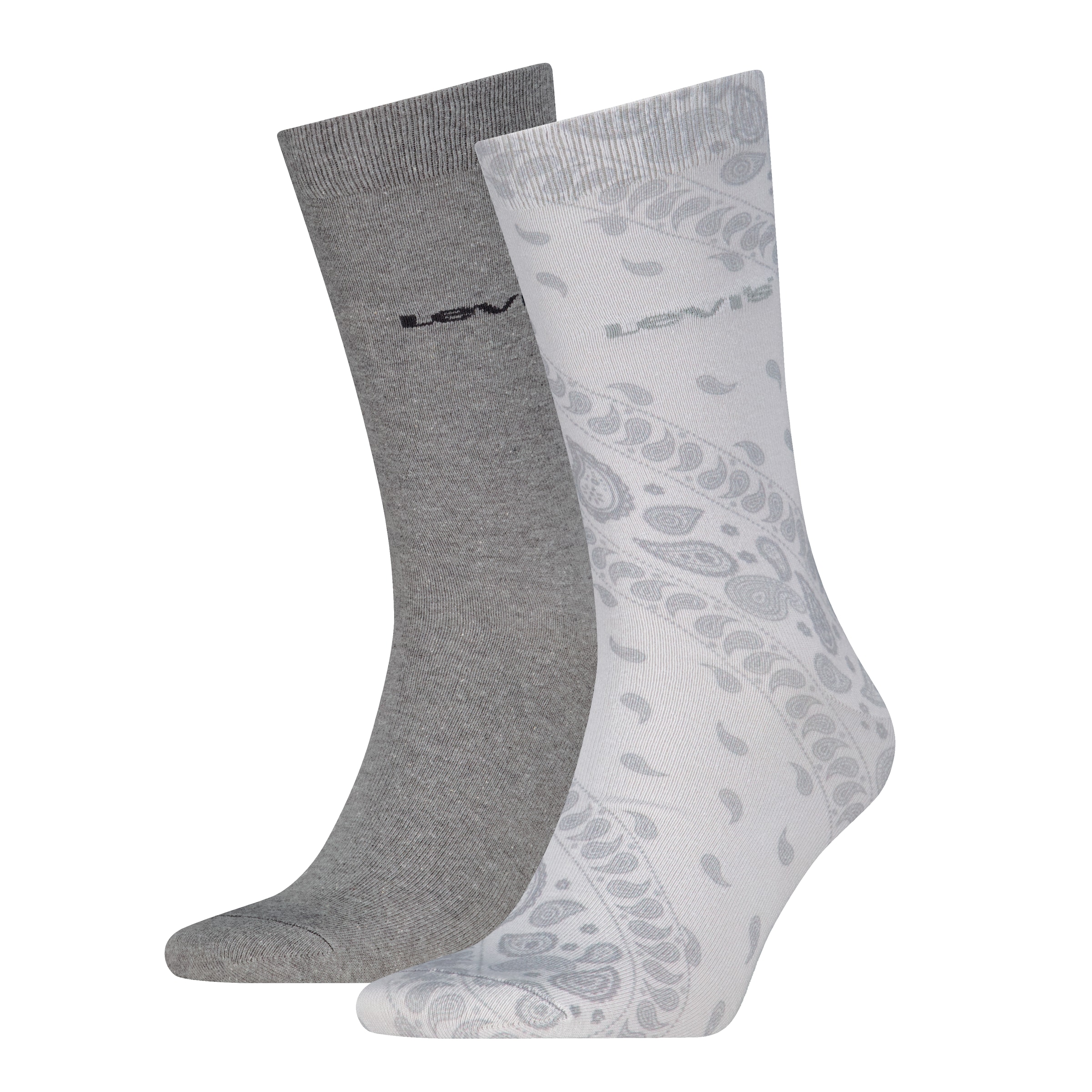Levi's® Socken »LEVIS REG CUT BANDANA PRINT« 2 Paar,  softer Cotton-Mix, schmales Rippenbündchen, uni, Paisley-Muster