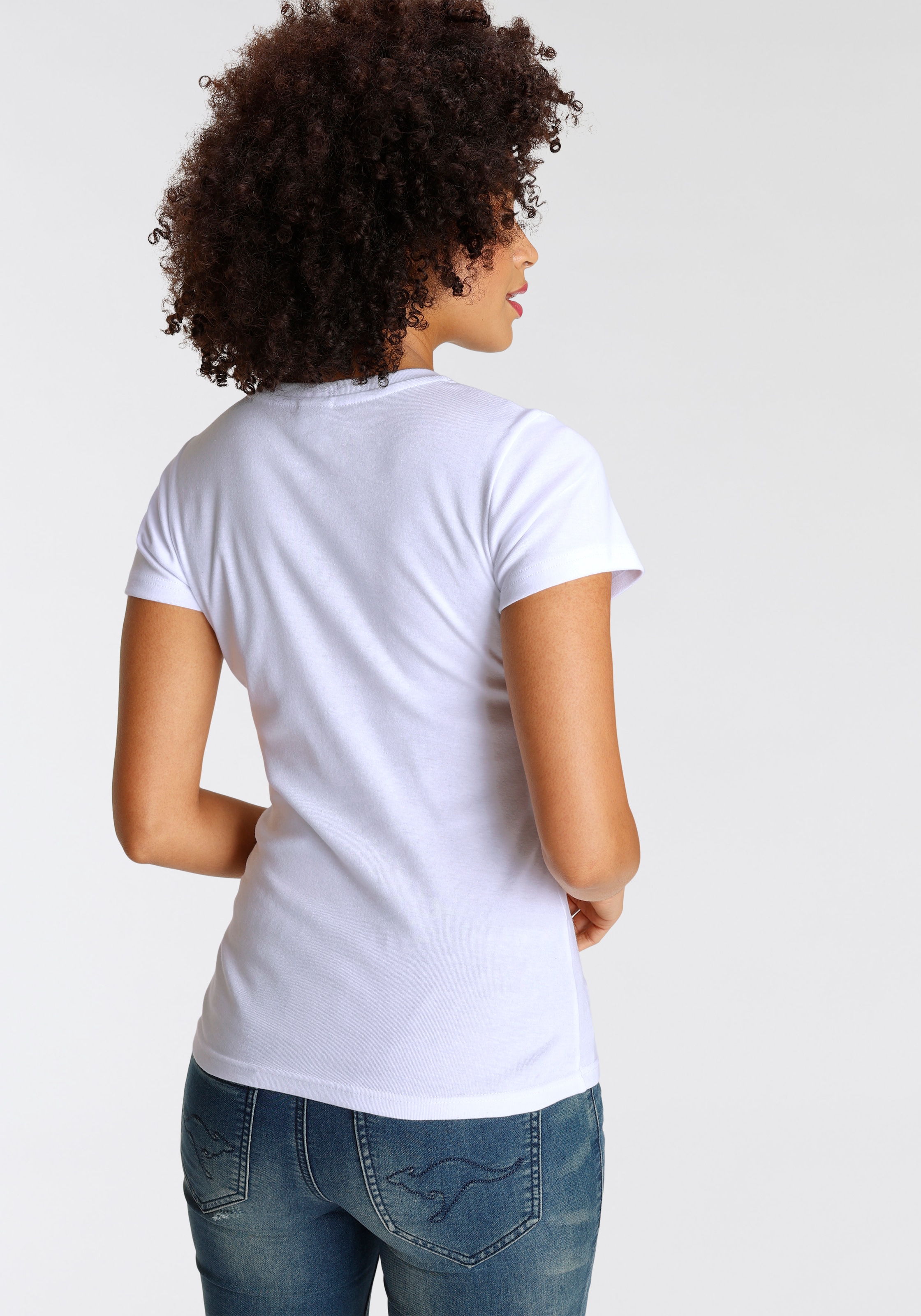 KangaROOS T-Shirt, Kurzarm, sehr figurbetonte Passform, aus Baumwolle