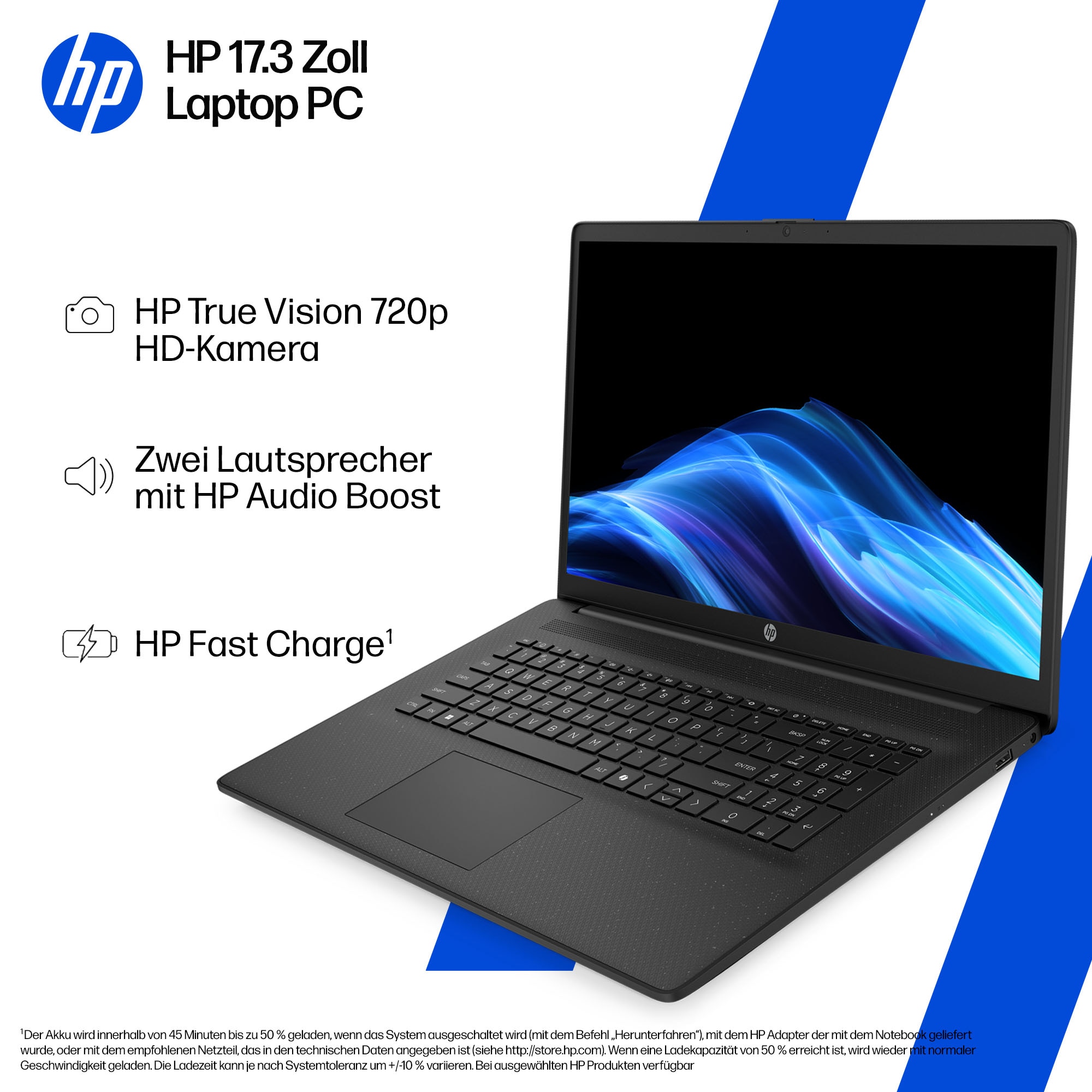 HP Notebook »17-cp AMD« 43,9 cm / 17,3 ″ AMD Ryzen 3 Radeon Graphics 512 GB SSD