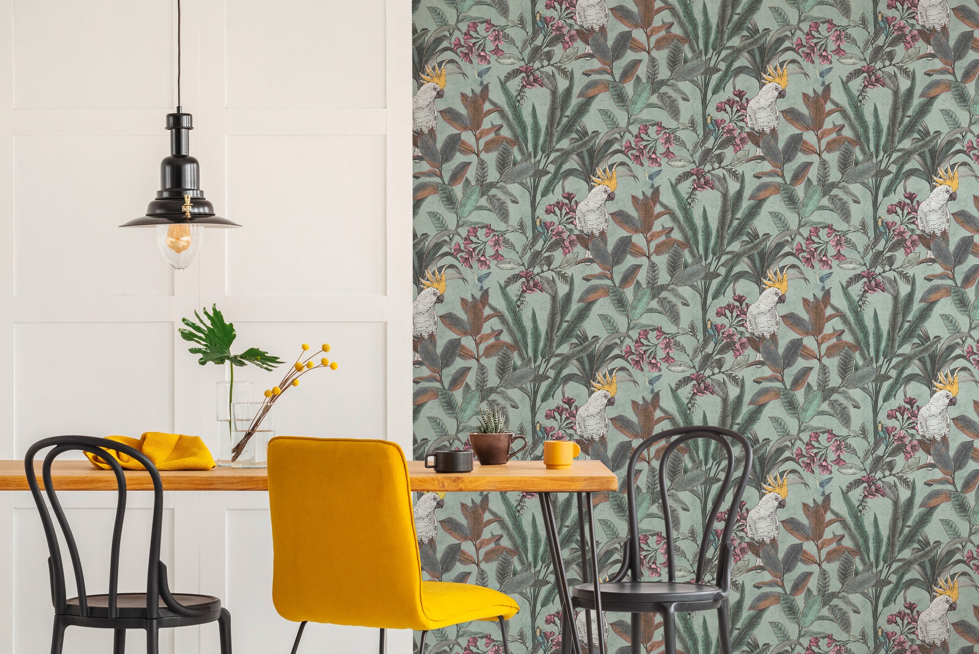 A.S. Création Vliestapete »PintWalls II Dschungel-Tapete Mustertapete Papagei Tiere«, matt, Vliestapete Tiere für Schlafzimmer Küche Wohnzimmer Dschungel Design