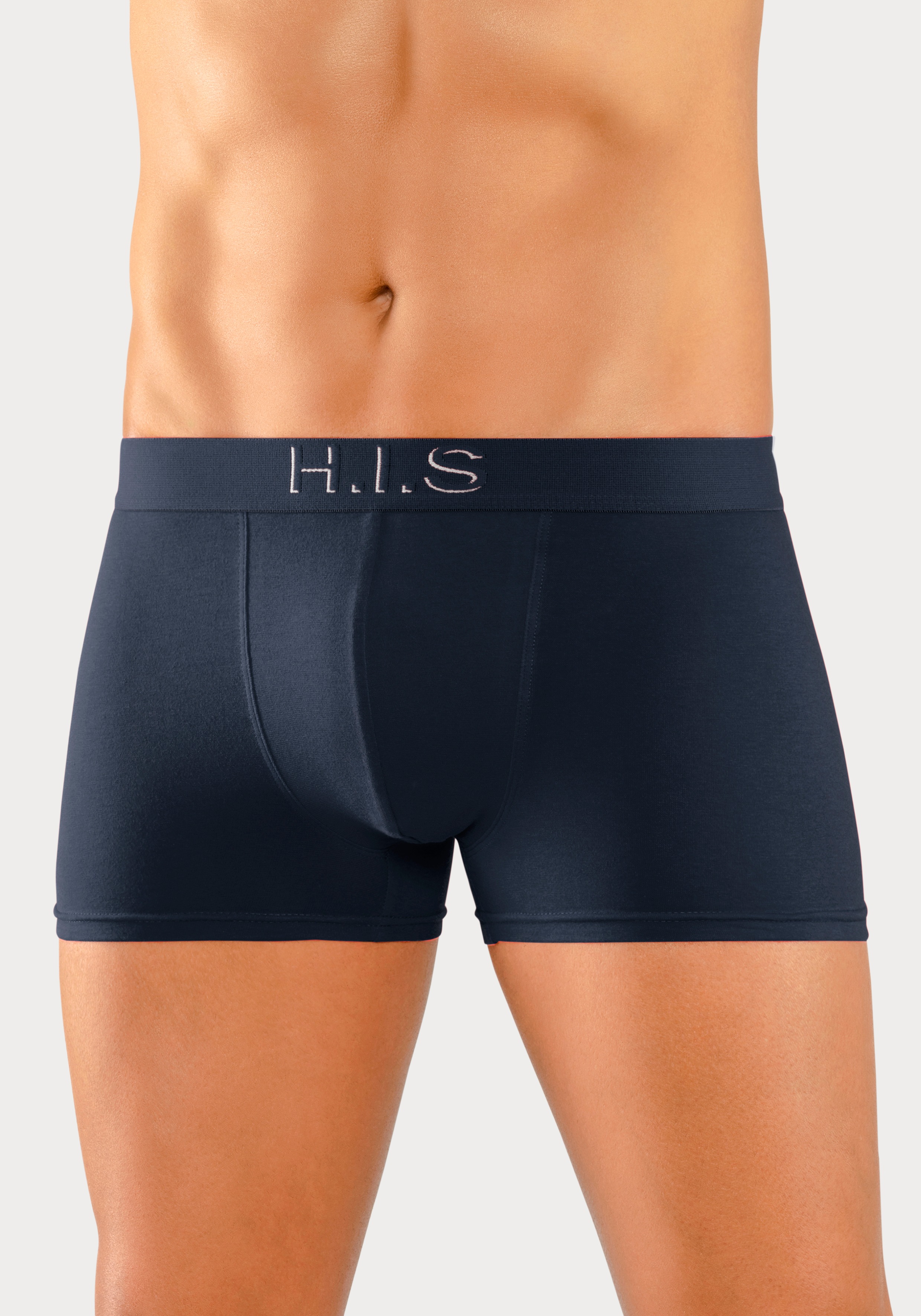 Thumbnail - H.I.S Boxer "Boxershorts für Herren" Packung, 5 Stk. tlg., Logo Webbund mit 3D Effekt