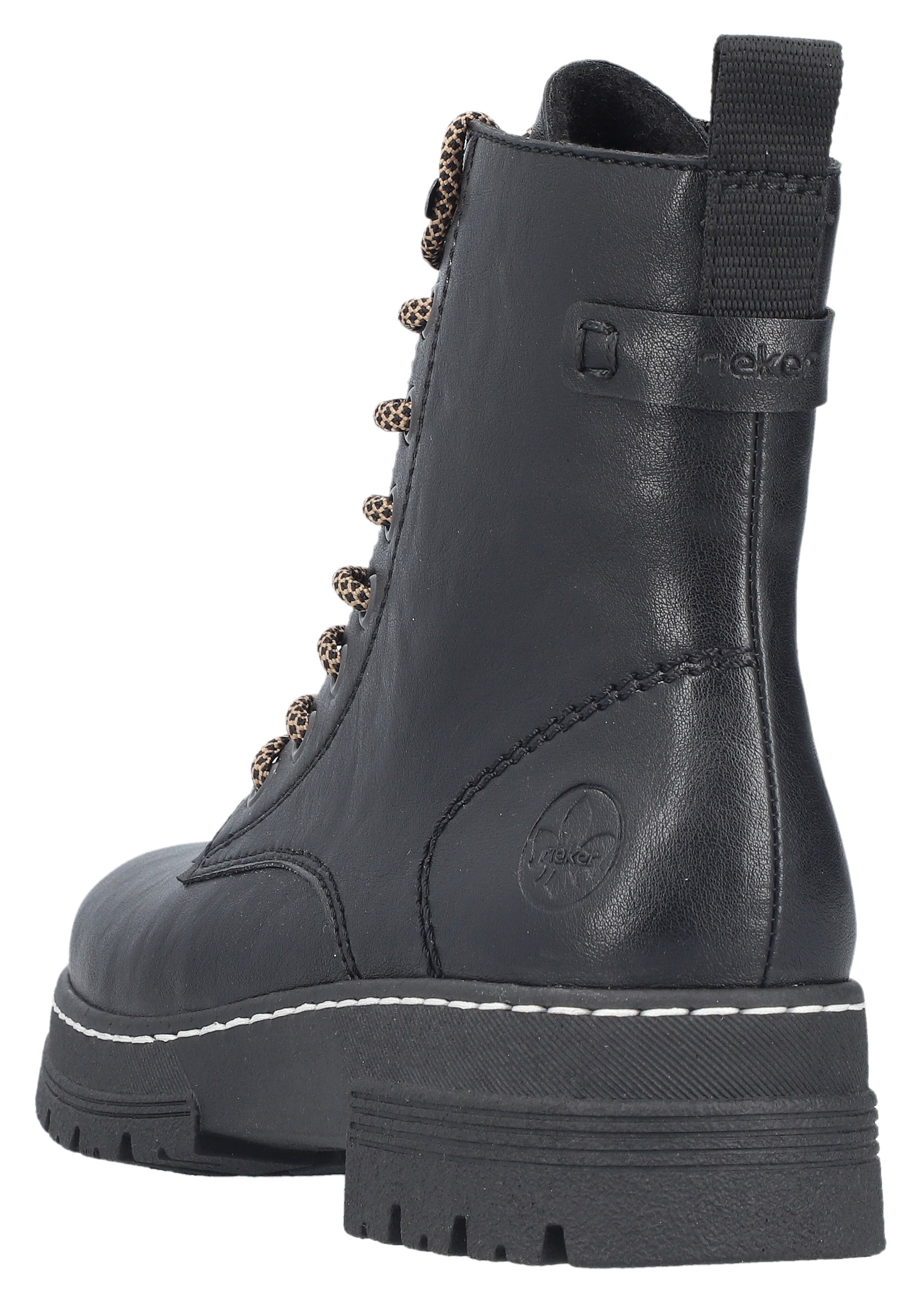 Rieker Schnürstiefelette, Schnürboots, Plateauboots, Profilsohle, mit Innenreißverschluss