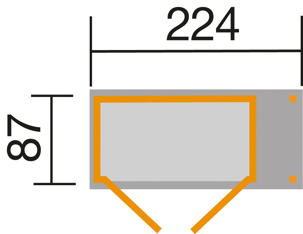 weka Garten-Geräteschrank »Gr. 2«, BxTxH: 224x87x216 cm, mit Schleppdach