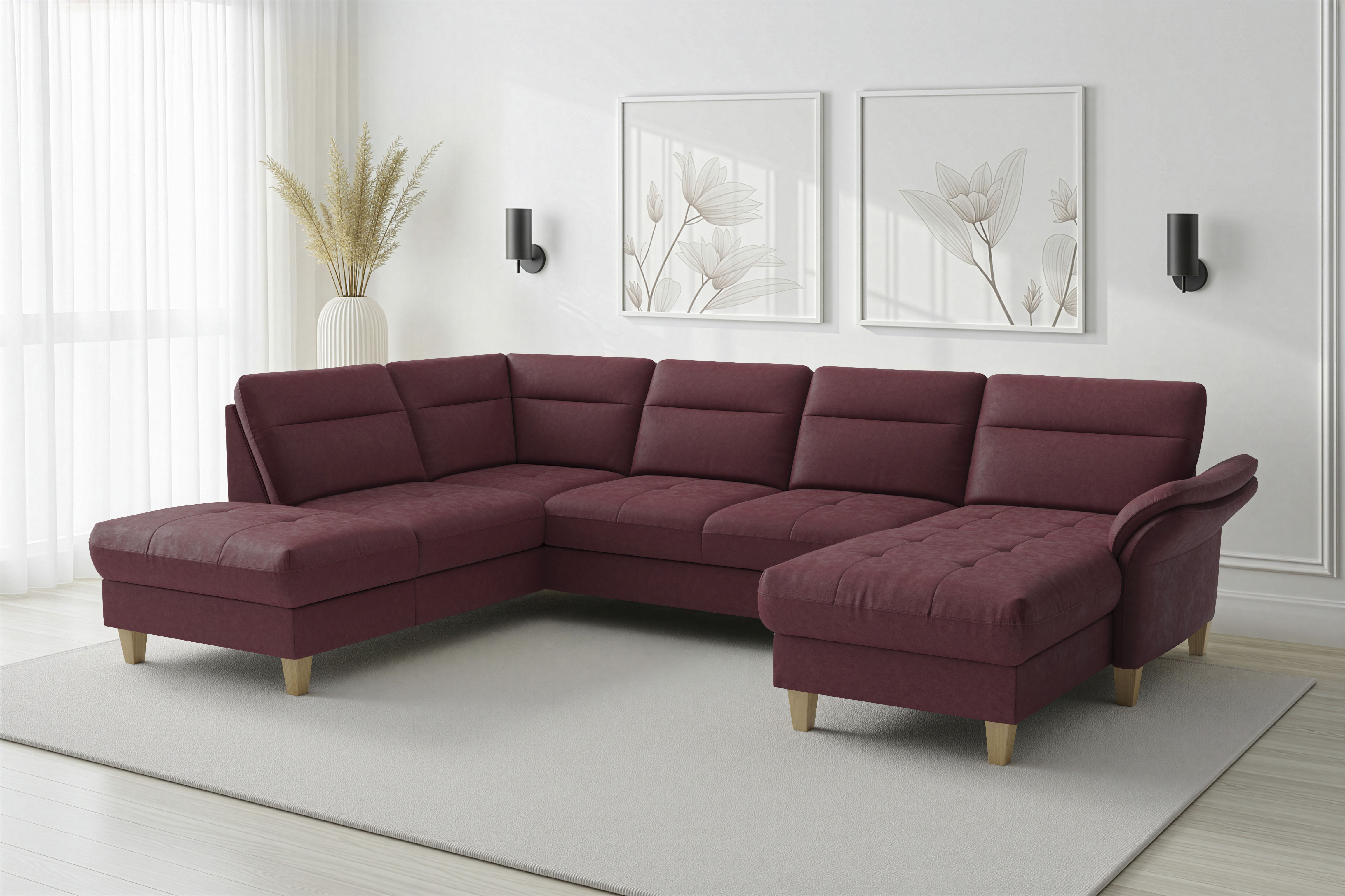 sit&more "Pamela U-Form, B: 292 cm, optional Schlaffunktion & Bettkasten" mit Federkern und Liegefläche aus Originalstoff