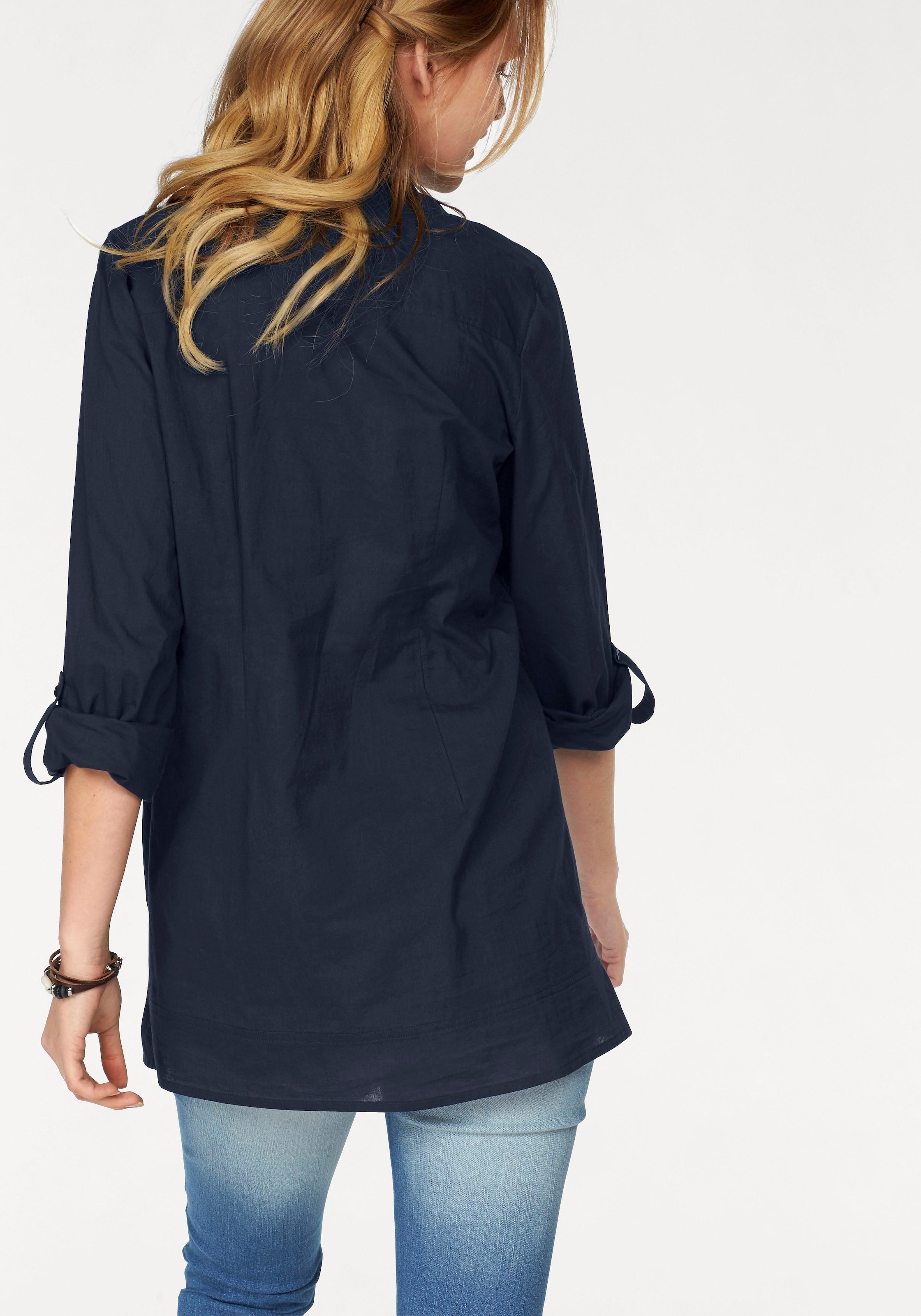 Aniston CASUAL Longbluse, mit dekorativer Biesenverarbeitung