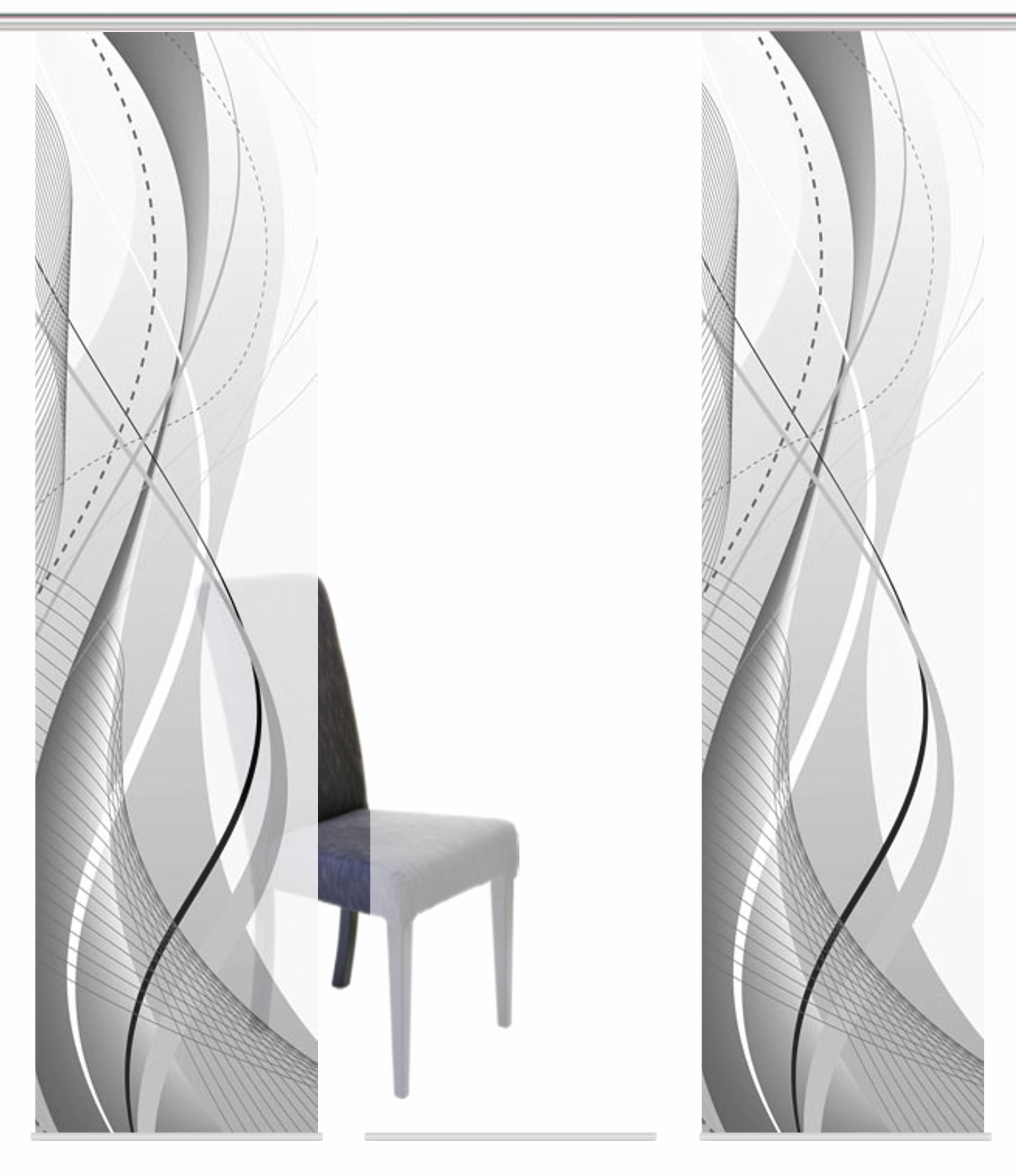 HOME WOHNIDEEN Schiebegardine "WUXi" Klettband 3 Stk. tlg. HxB: 245x60, ink günstig online kaufen